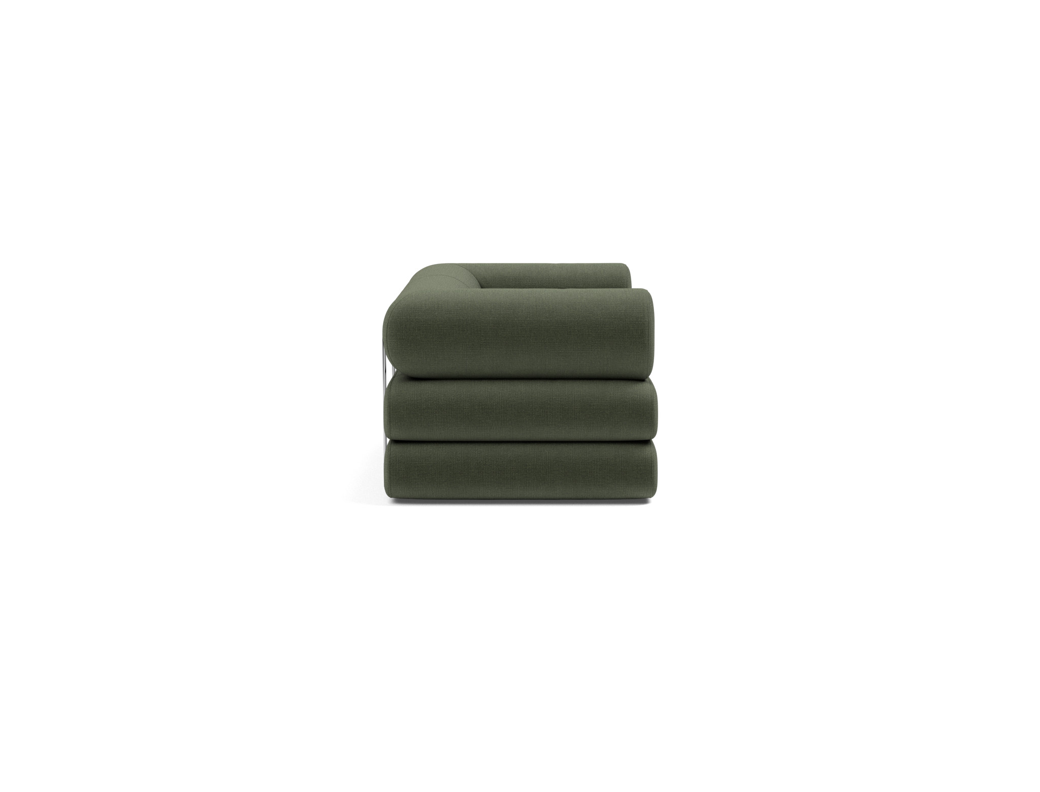 Tagesbett Circlus mit L-förmigen Armlehnen Chenille Esina 413-Olive-Green