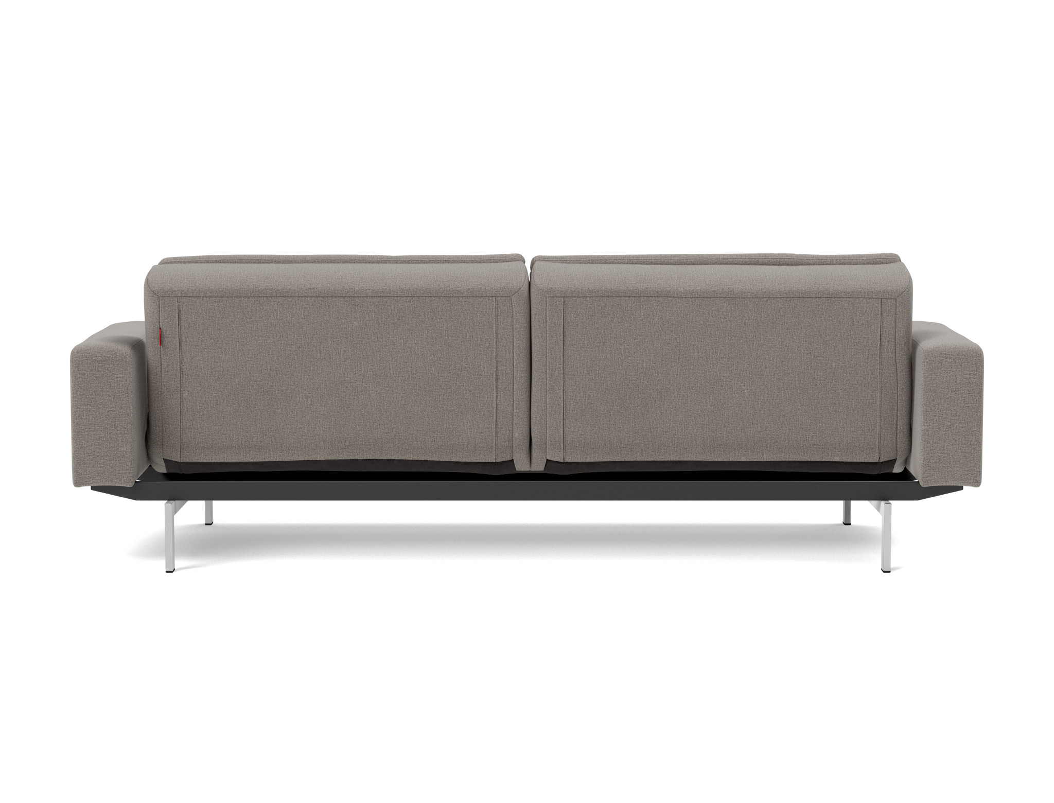 Schlafsofa Dublexo mit Armlehnen Flachgewebe Mixed Dance 521-Grey Beine Chrom