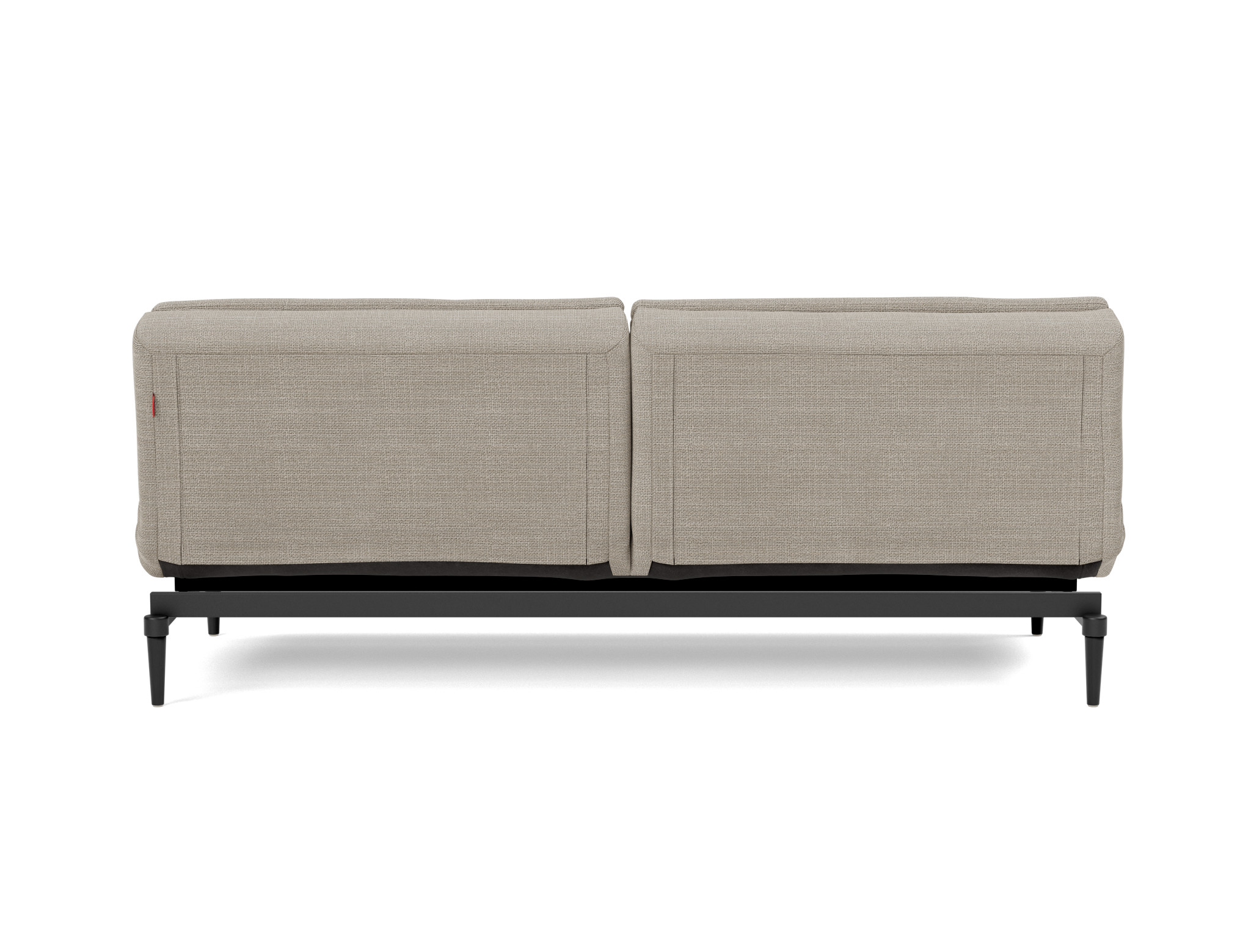 Schlafsofa Dublexo Strukturierter Stoff Kenya 579-Gravel Beine Styletto Eiche schwarz