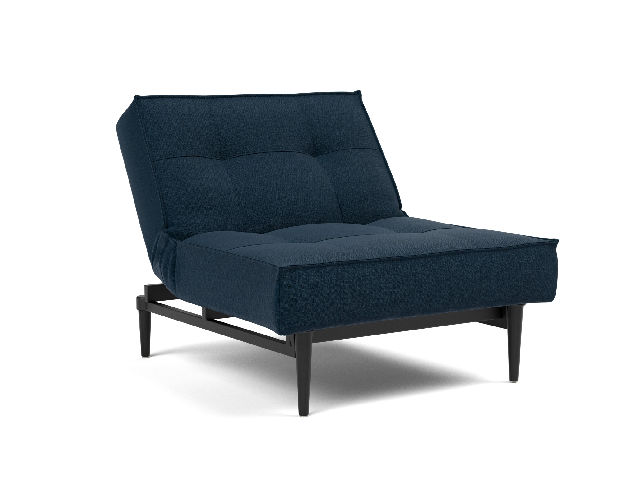 Sessel Splitback Flachgewebe Mixed Dance 528-Blue Beine Styletto Eiche schwarz
