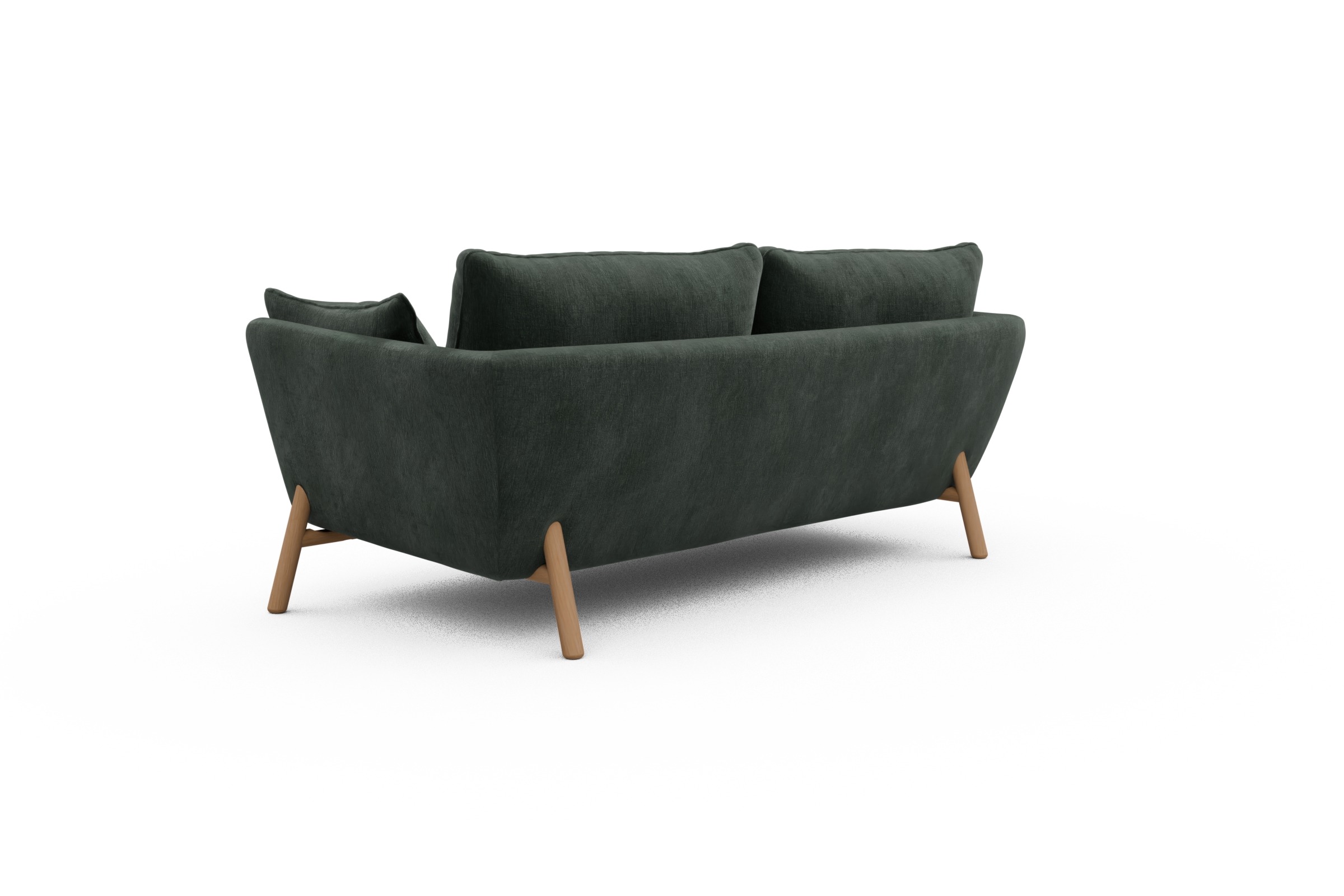 Sofa Emil 2-Sitzer Beinfarbe Eiche Natur Smooth-Laurel-Green