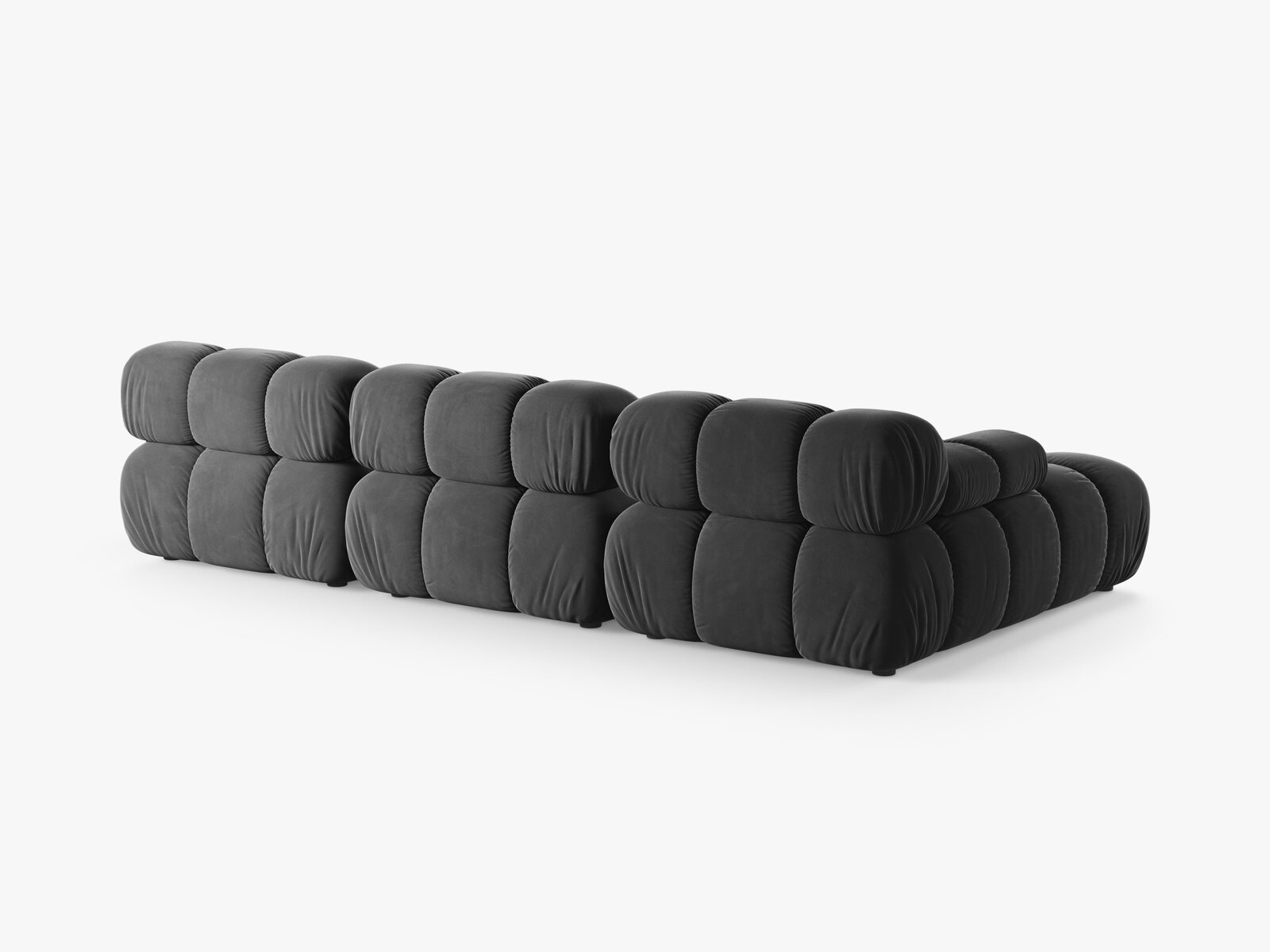 Micadoni Modulares Ecksofa Bellis 4-Sitzer Links Samt Venus Grau