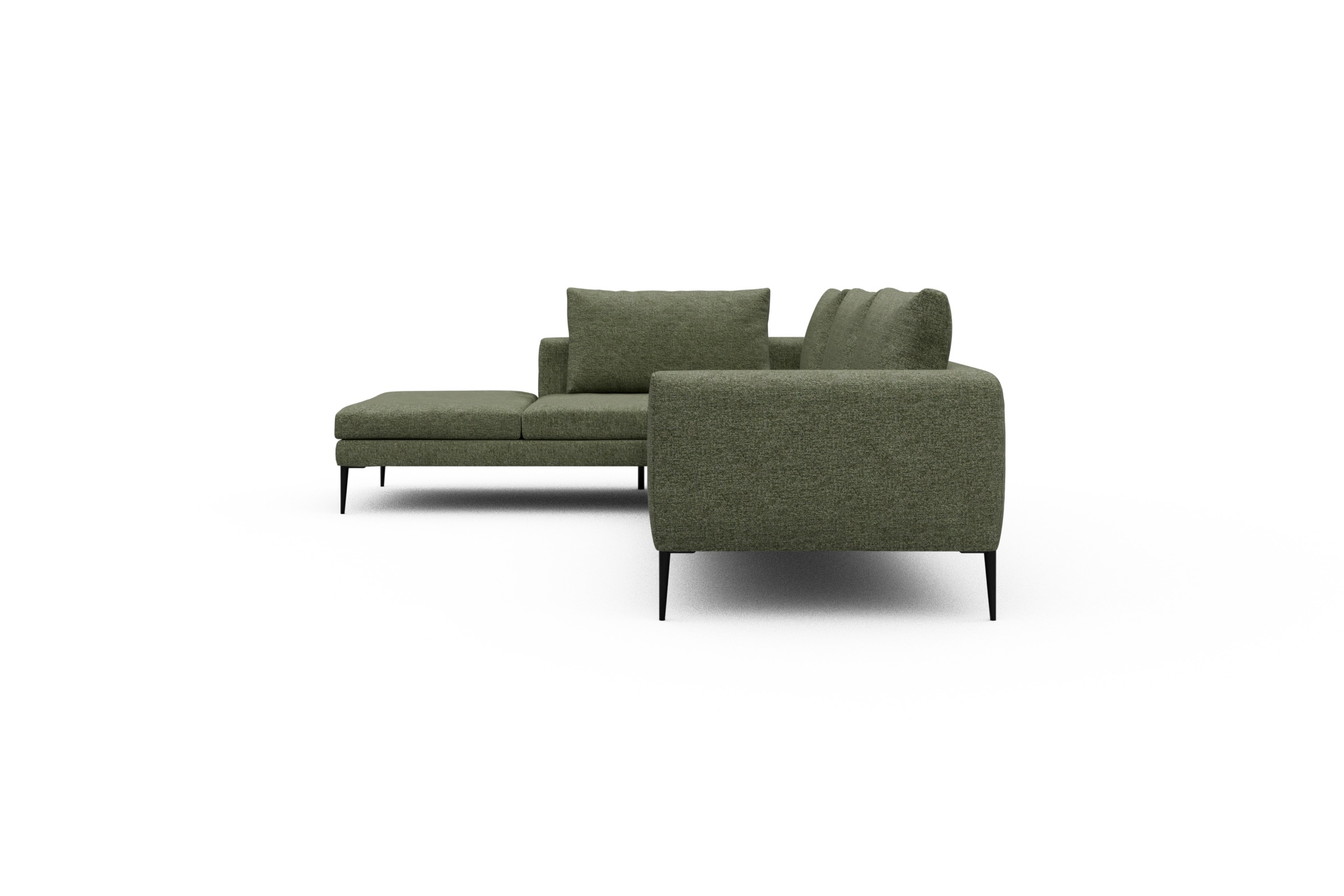 Ecksofa Paul Relax-Ecke rechts mit 3-Sitzer Carreno-Vivid-Green