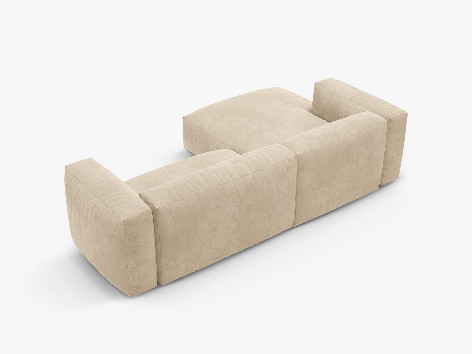 Micadoni Martina Ecksofa 4-Sitzer mit Schlaffunktion Links Samt Vogue Helles Beige