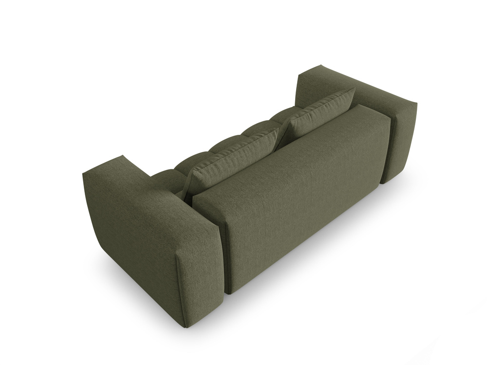 Cosmopolitan Design Sofa Verona 3-Sitzer Strukturierter Stoff Sorella Dunkles Olivgrün