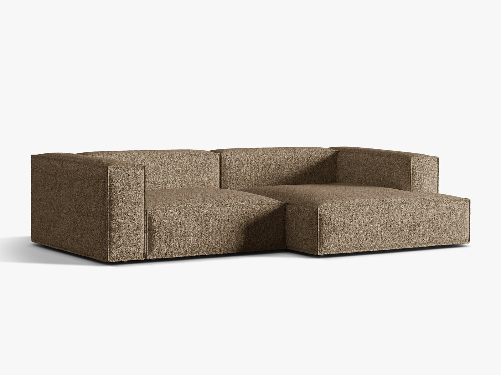 Micadoni Ecksofa Nuria 4-Sitzer Rechts Boucle Cappuccino