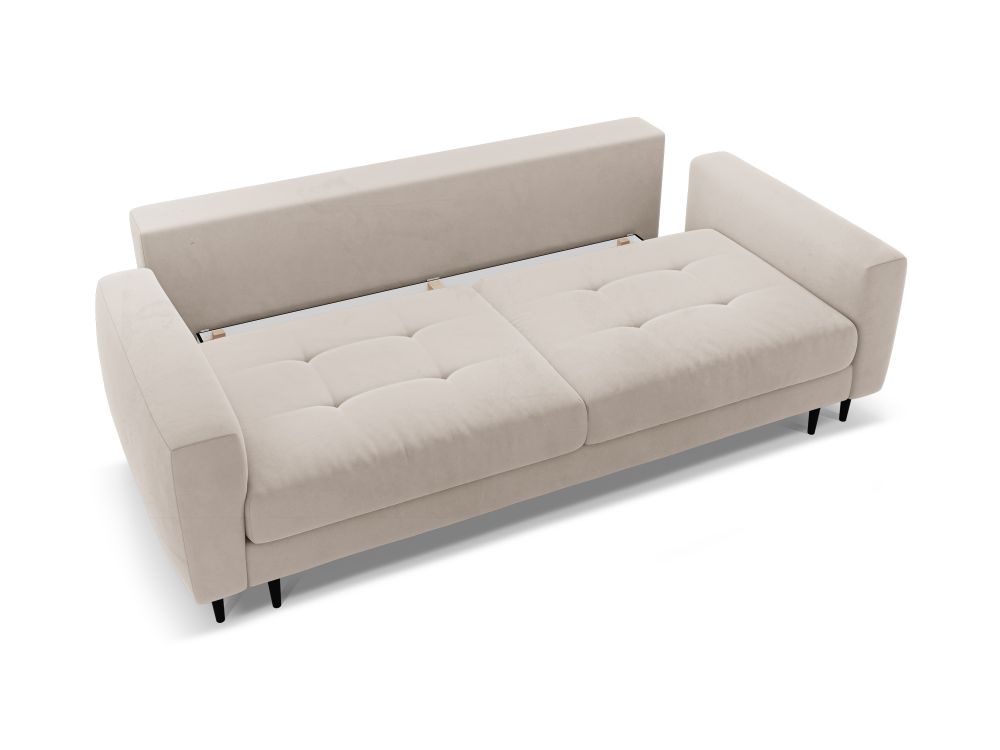 Cosmopolitan Design Schlafsofa Lazio 3-Sitzer Samt Salvador Beige