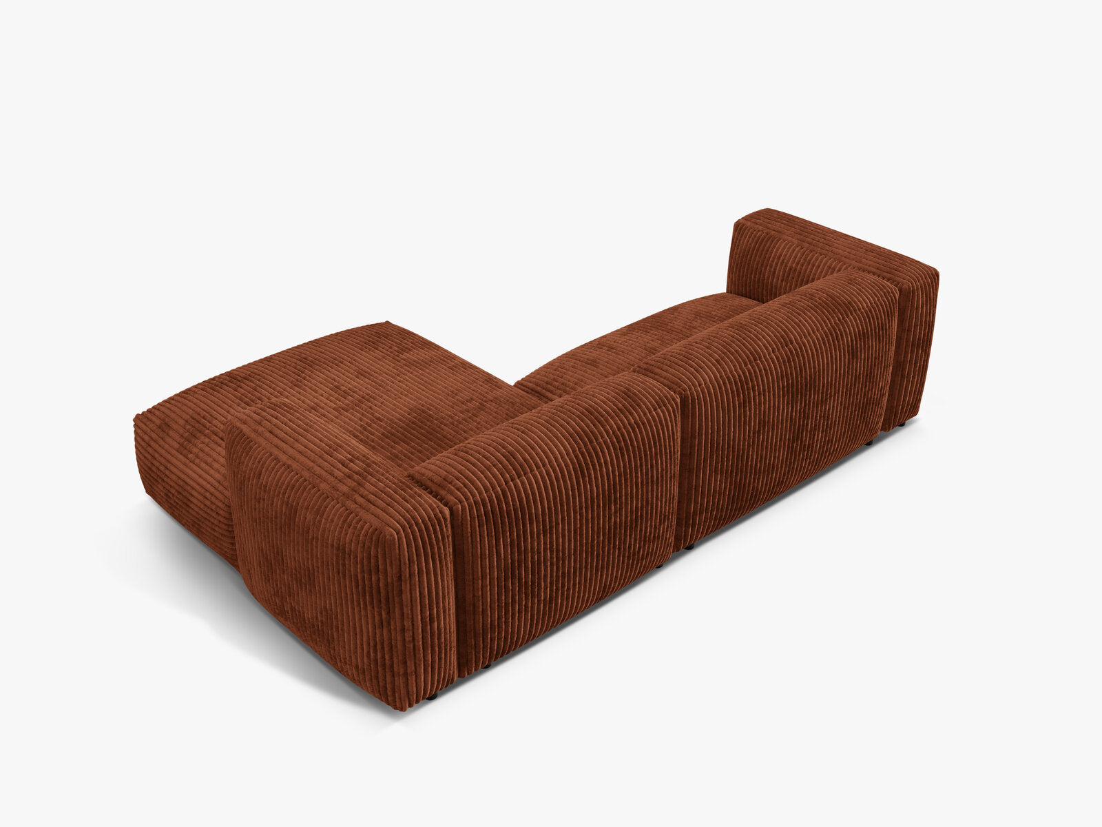 Micadoni Ecksofa Martina 2-Sitzer Rechts Kord Tilia Ziegel