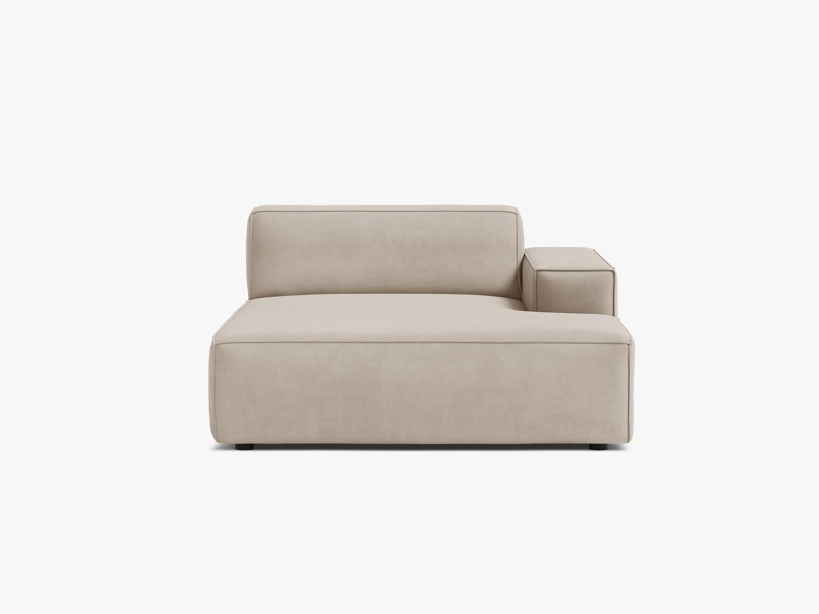 Micadoni Jodie Chaiselongue Rechts Samt Bluvel Dunkelbeige