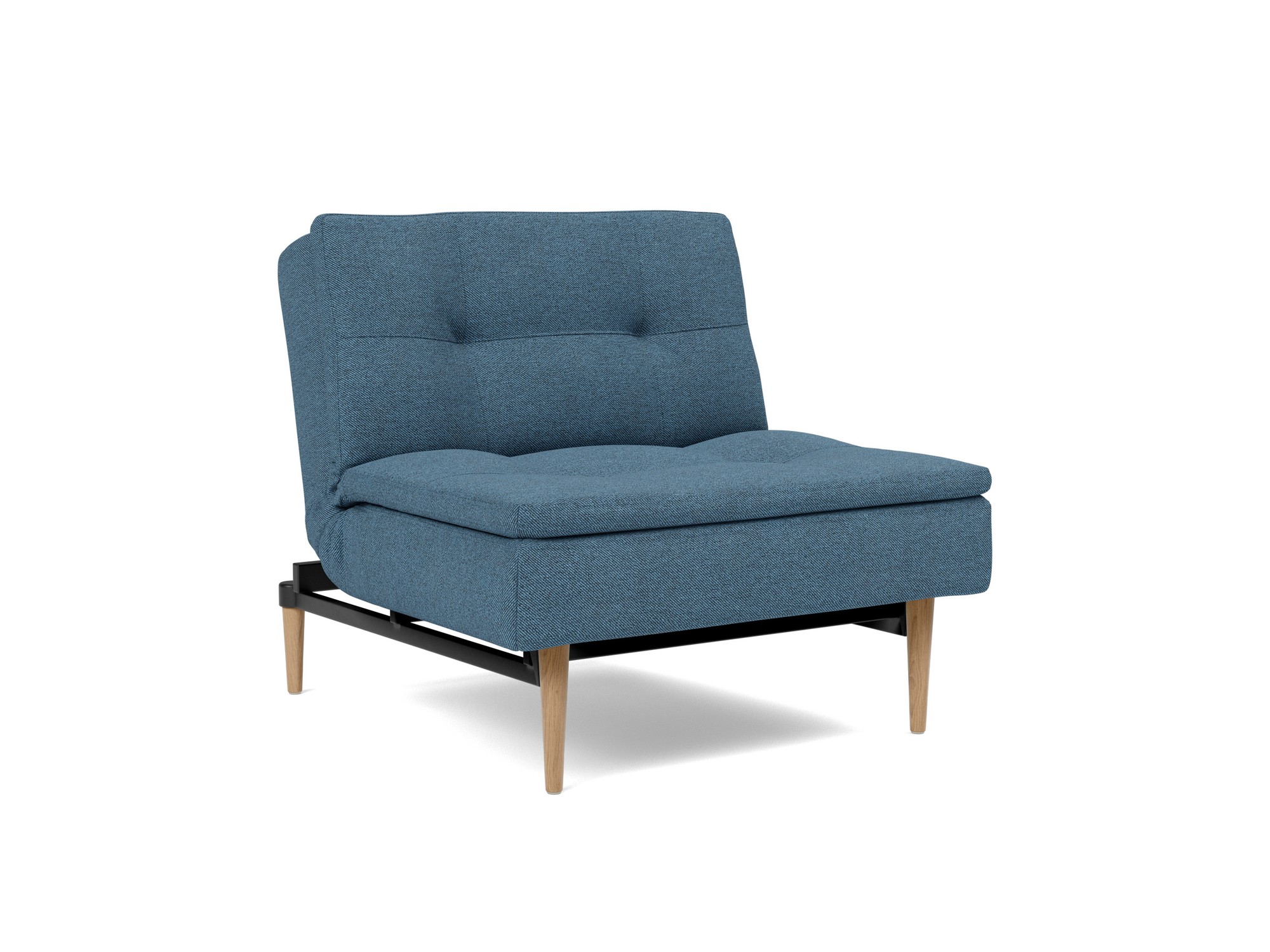 Sessel Dublexo Strukturierter Stoff Weda 302-Weda-Blue Beine Styletto Eiche hell
