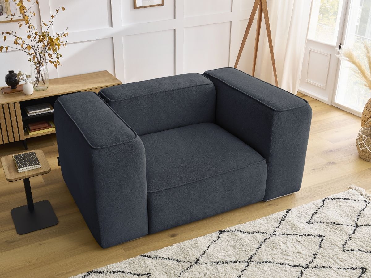 Bobochic Zephyr Sessel Strukturstoff Dunkelblau