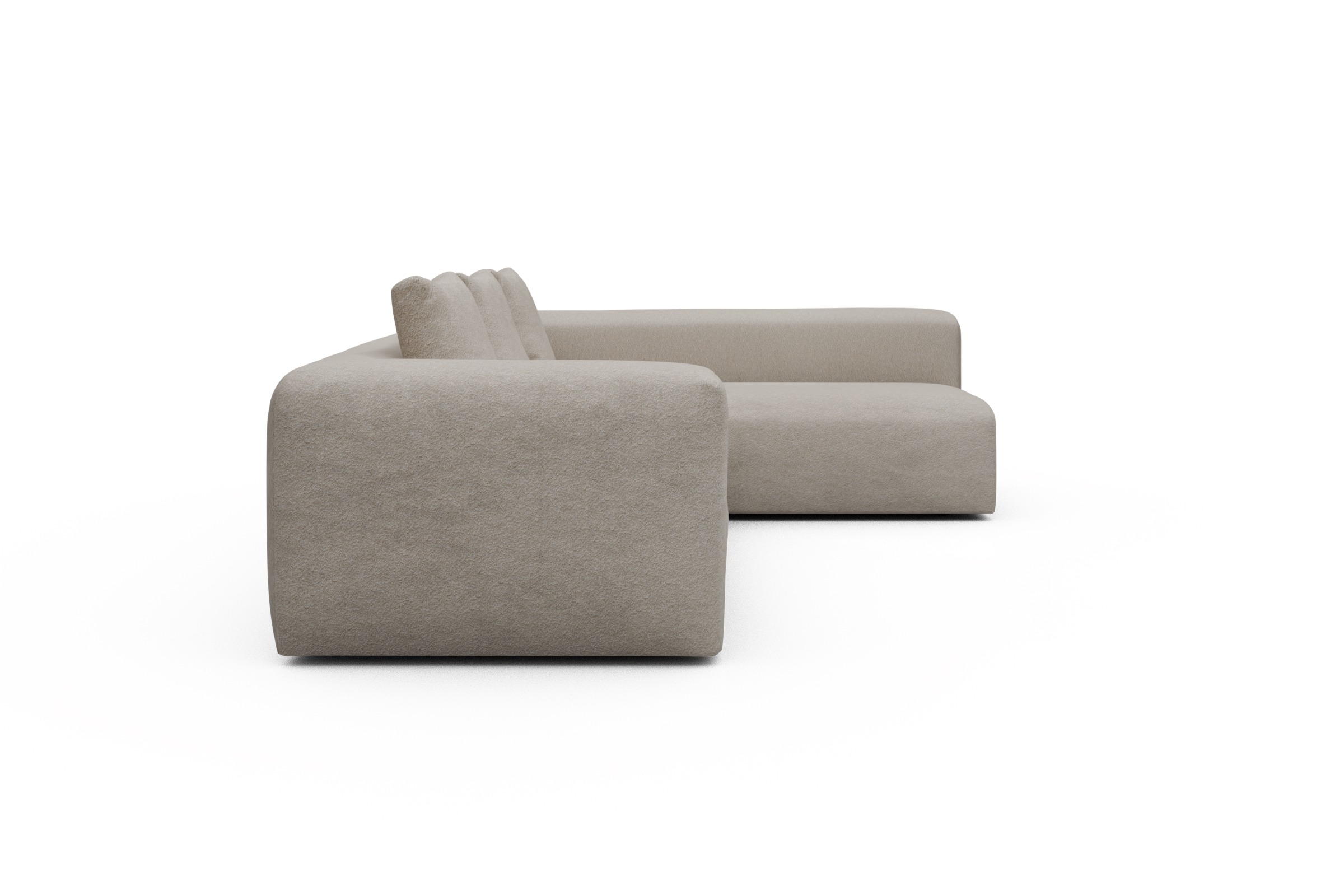 Ecksofa Fred 2x 2,5-Sitzer rechts offen Aivi-Lace-Beige