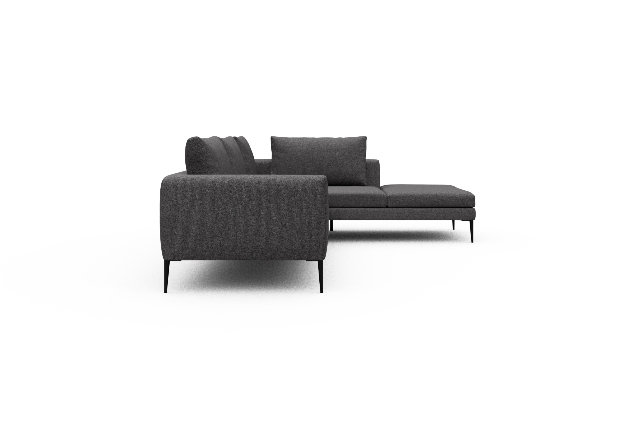 Ecksofa Paul Relax-Ecke links mit 3-Sitzer Sama-Antracite