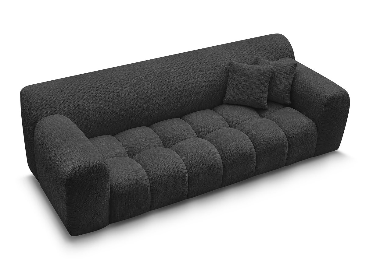 Bobochic Melisse Sofa 3-Sitzer Strukturstoff Schwarz