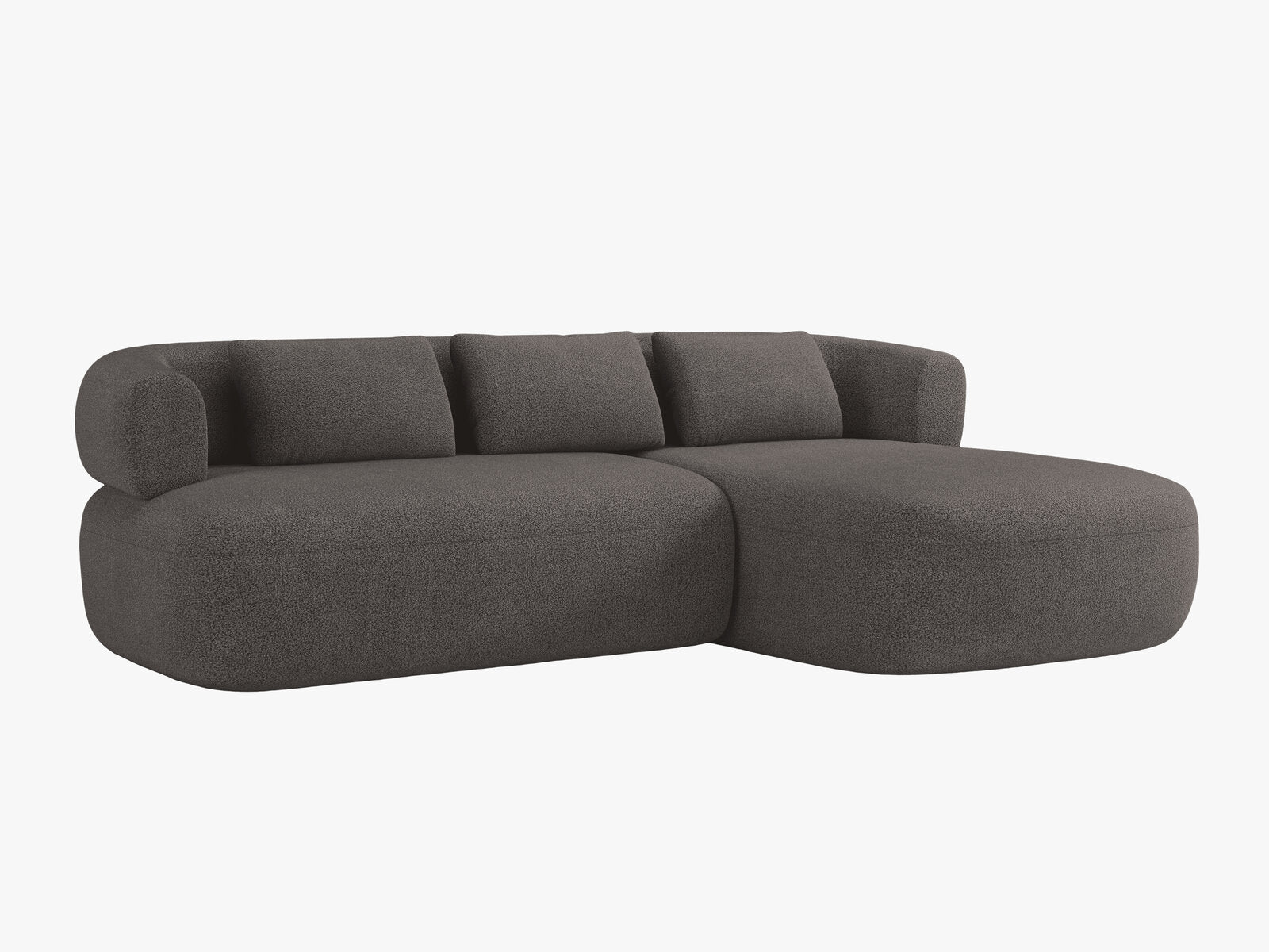 Micadoni 5-Sitzer Ecksofa Jenny Rechts Boucle Now or Never Grau