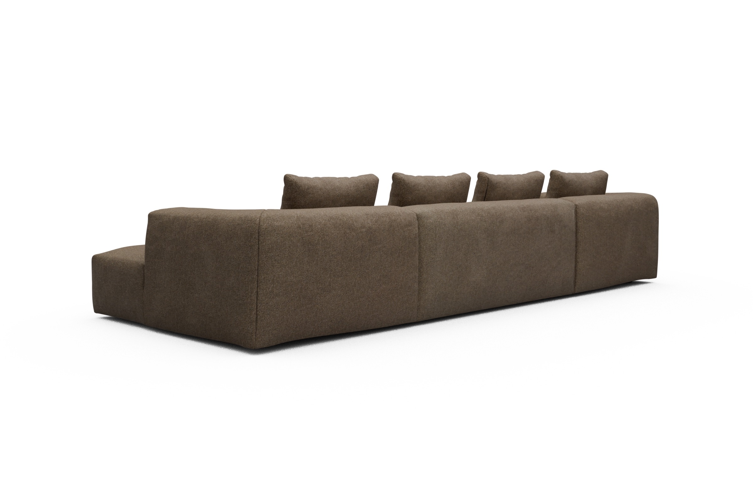 Wohnlandschaft Fred mit 2-Sitzer und Chaiselongue beidseitig Aivi-Khaki-Brown
