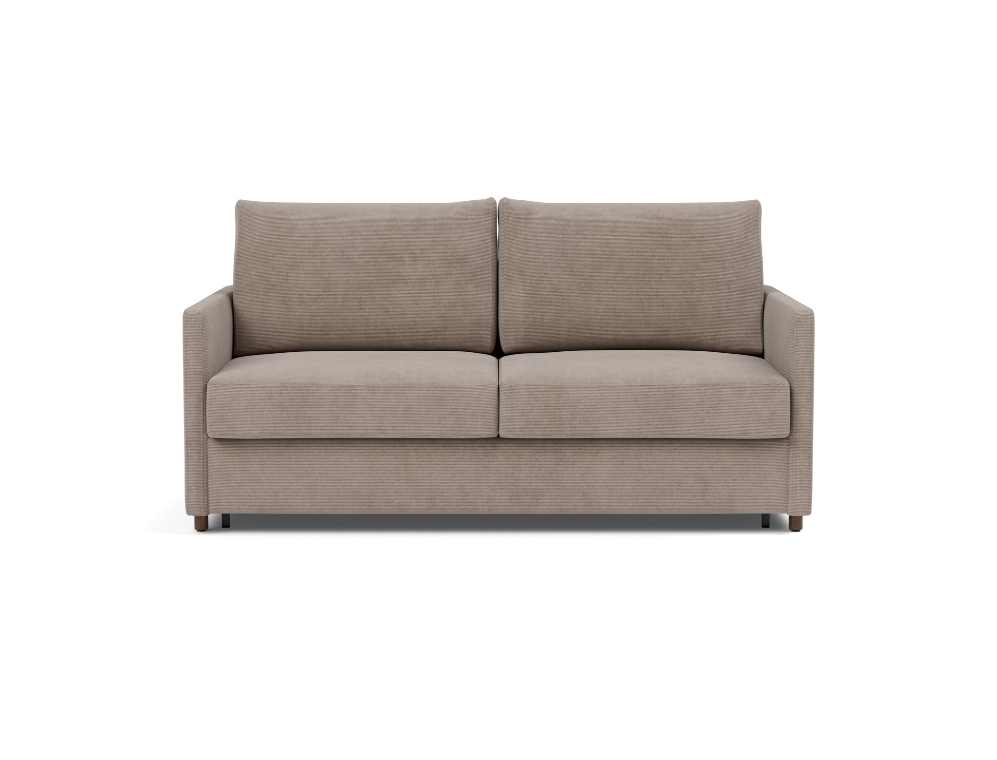 Schlafsofa Neah mit Slim-Armlehnen 160 Kord Cordufine 318-Beige