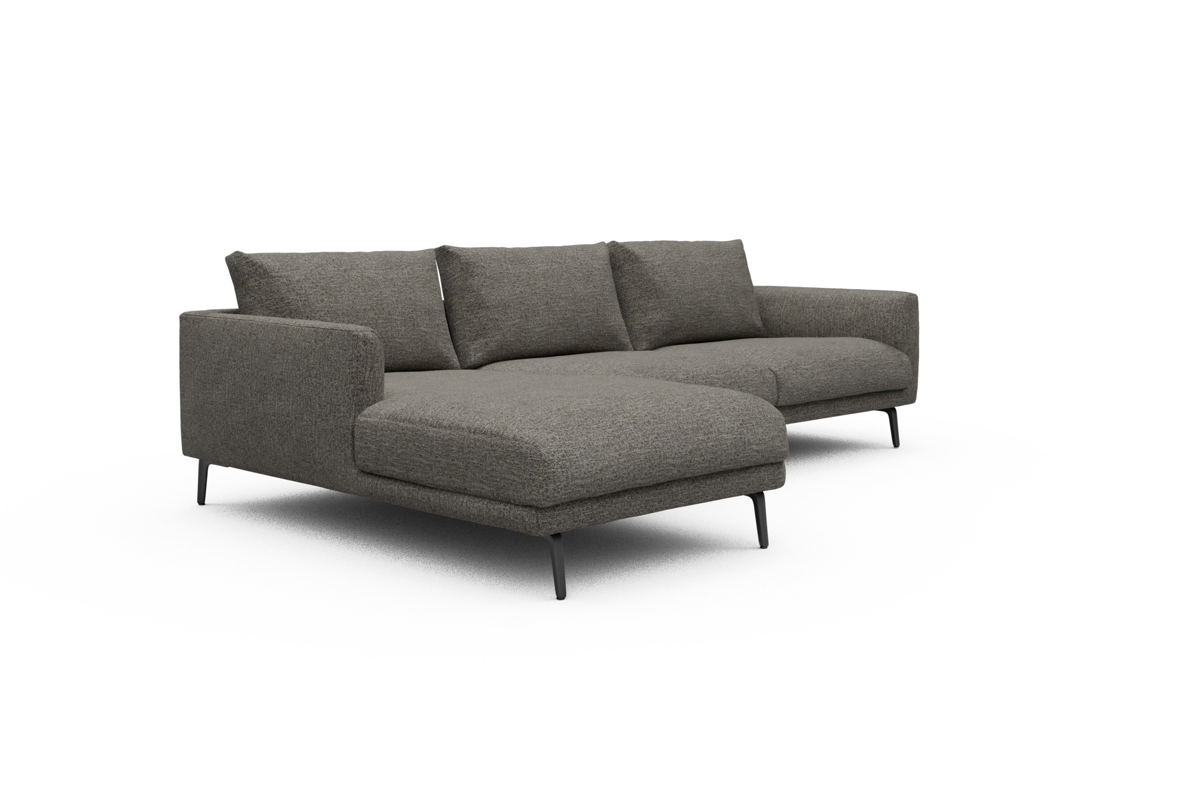 Ecksofa Karl Chaiselongue links mit 2,5-Sitzer Carreno-Sepie-Brown