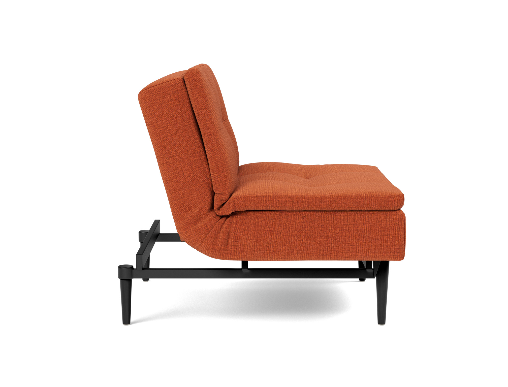 Sessel Dublexo Chenille Esina 412-Rust-Orange Beine Styletto Eiche schwarz