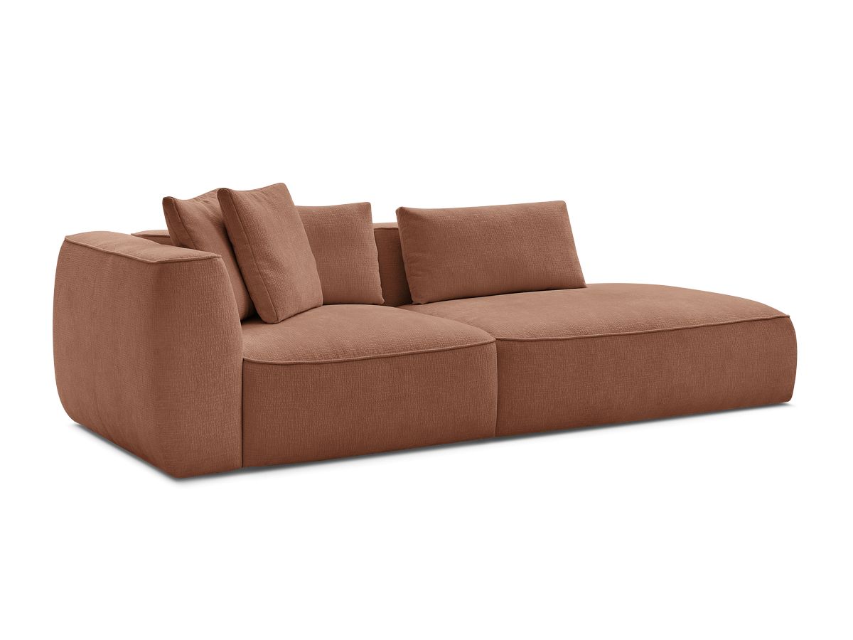 Bobochic Leopold Sofa 3-Sitzer Strukturstoff Orange Armlehne links
