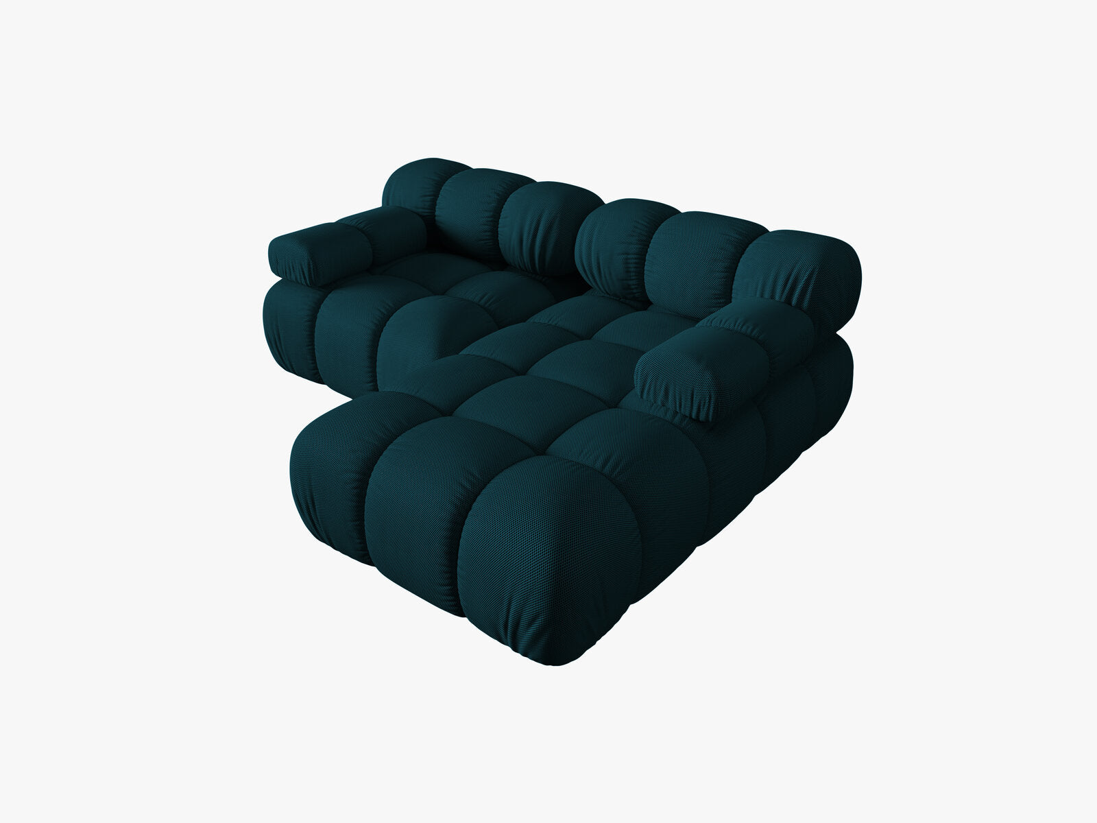 Micadoni Modulares Ecksofa Bellis 3-Sitzer Rechts 3D-Stoff Sonic Marineblau