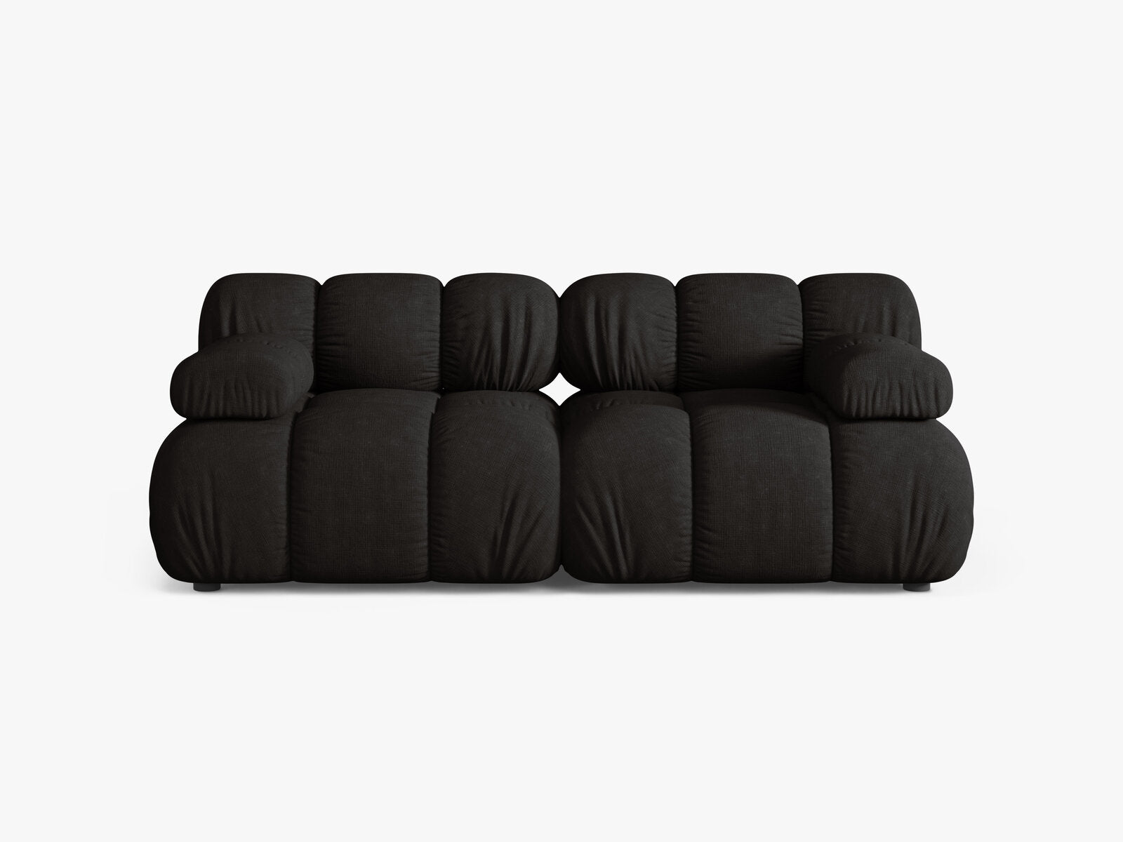 Micadoni Modulares Sofa Bellis 2-Sitzer Strukturierter Stoff Liberty Schwarz