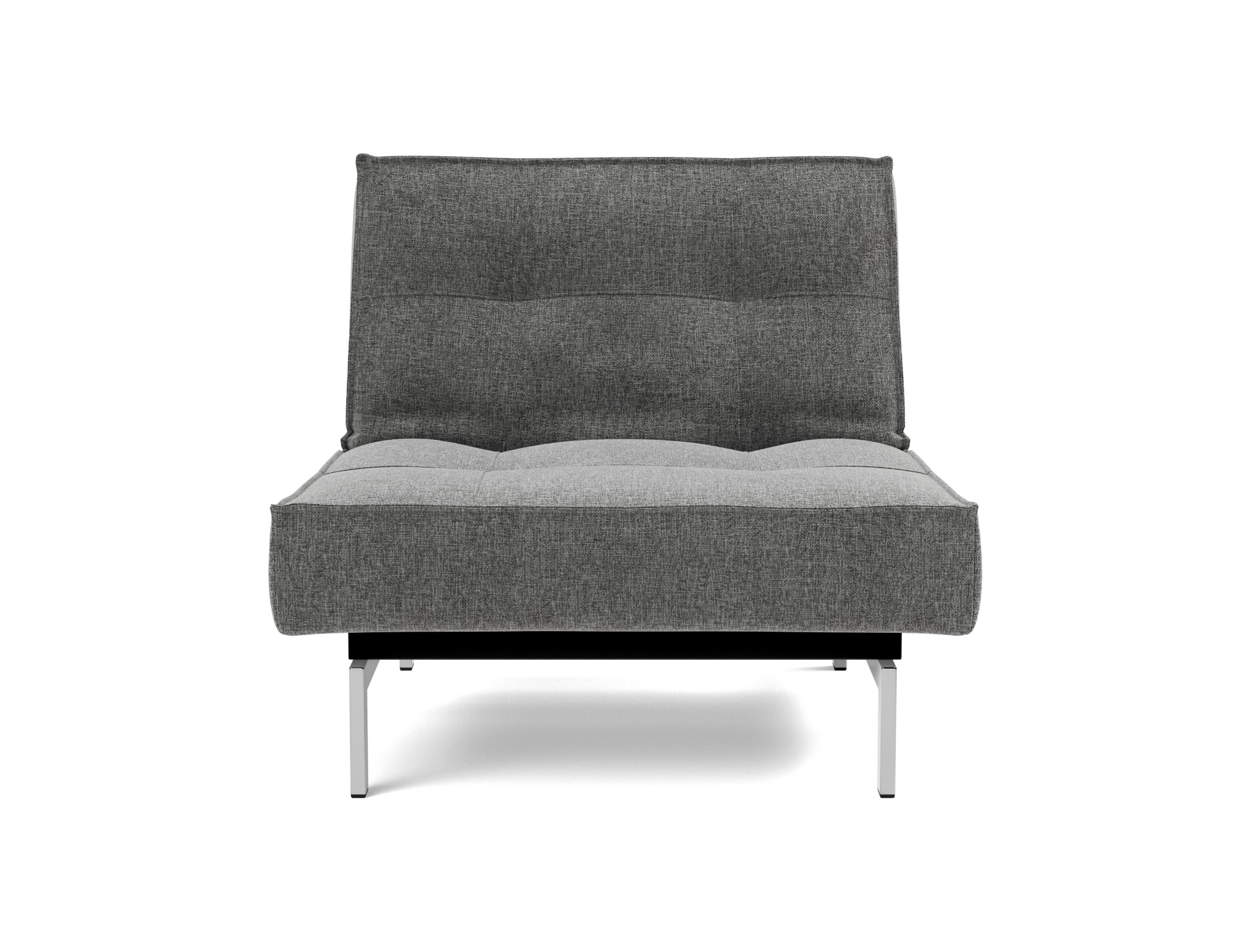 Sessel Splitback Strukturierter Stoff Twist 563-Charcoal Beine Chrom