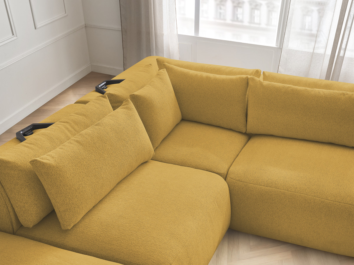 Bobochic Jana Ecksofa Melange-Stoff Gelb