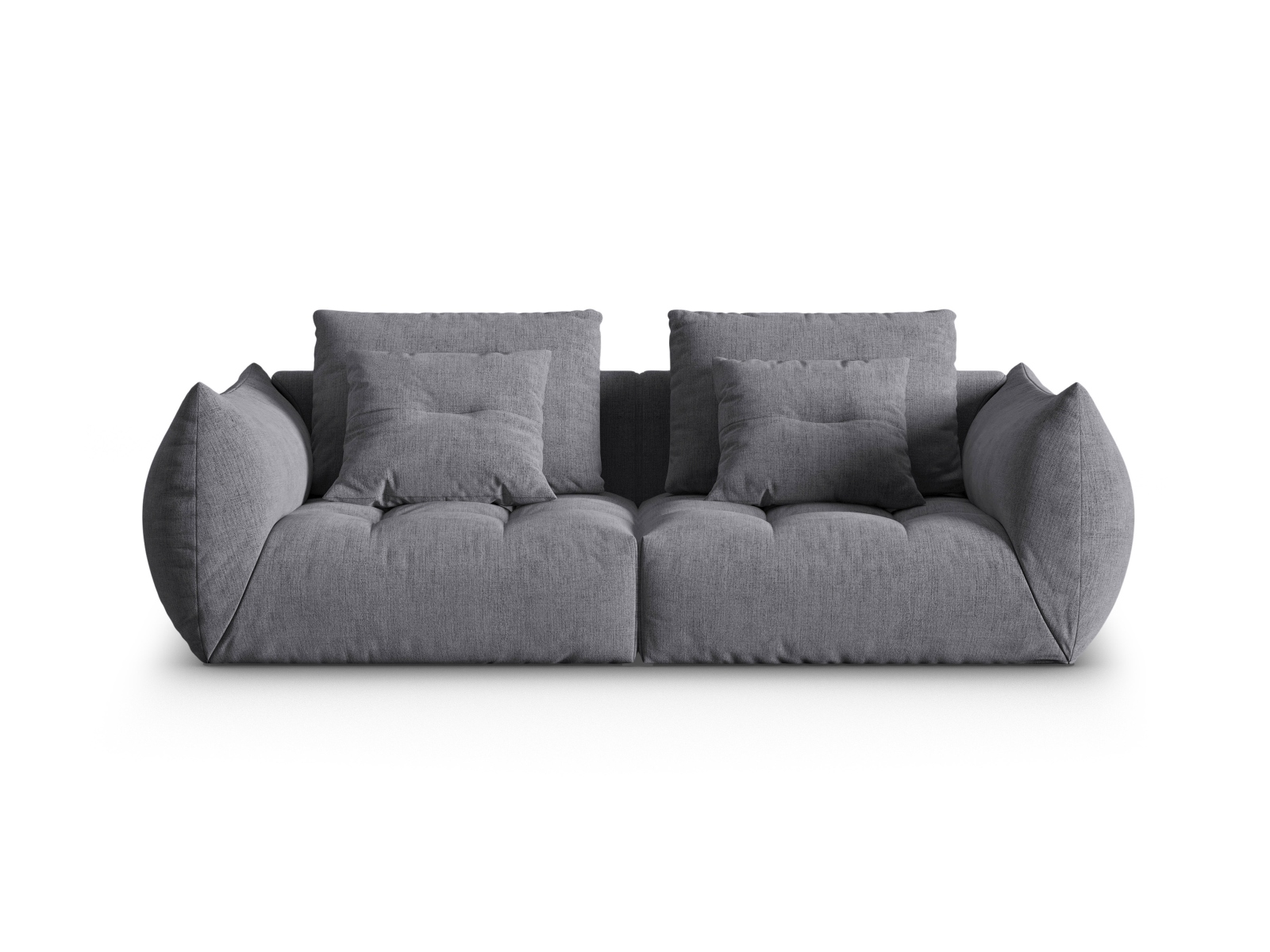 Micadoni Sofa Bloom 3-Sitzer Strukturierter Stoff Grau