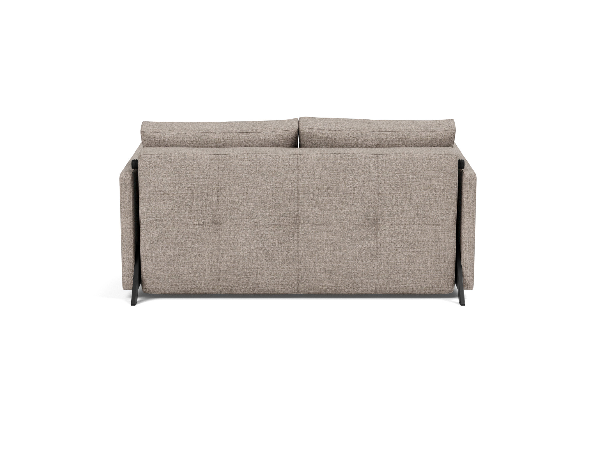 Schlafsofa Cubed mit Armlehnen 140 Chenille Yuveno 472-Warm-Grey