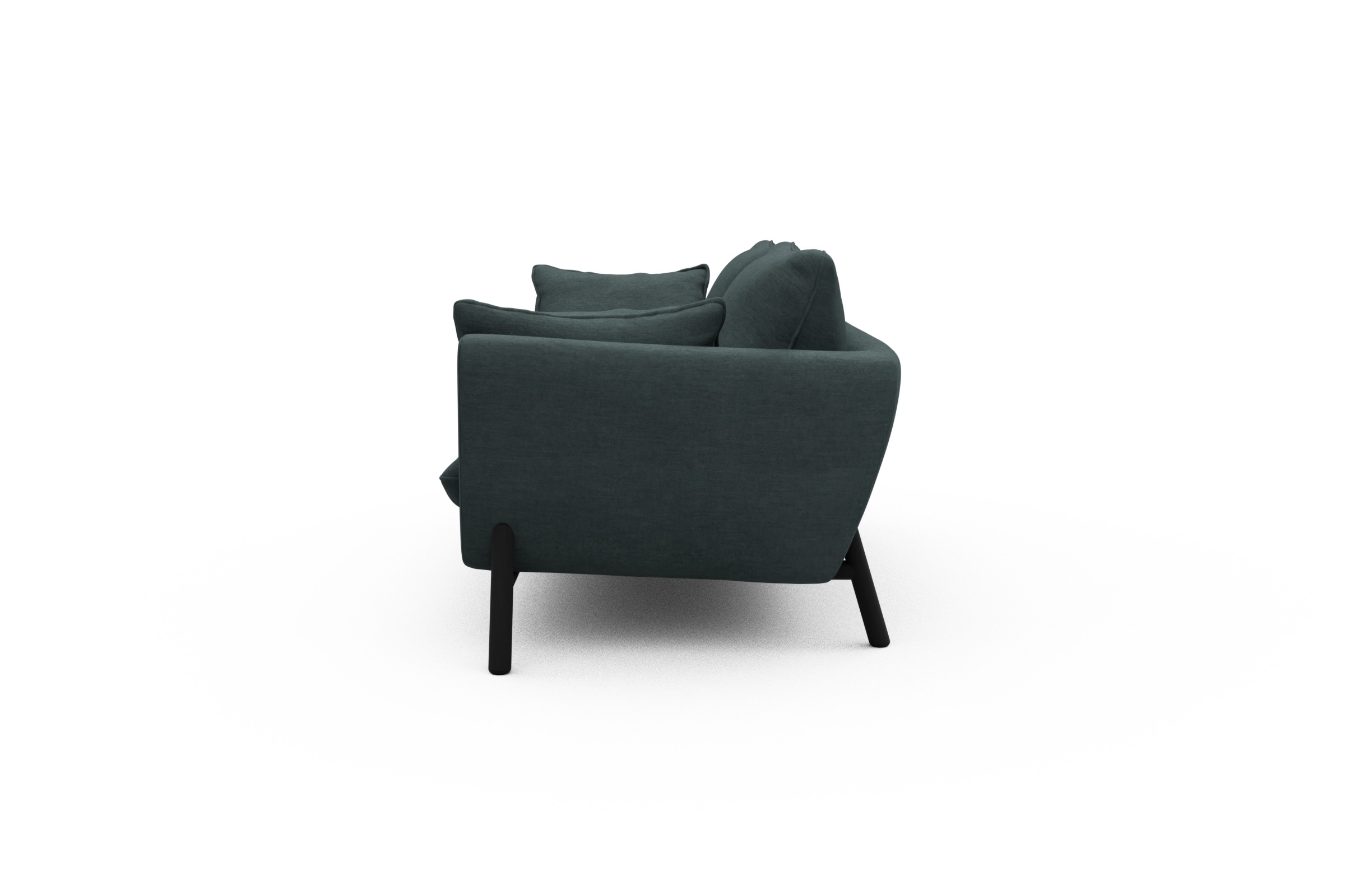Sofa Emil 2-Sitzer Beinfarbe Eiche Schwarz Vivus-Blue