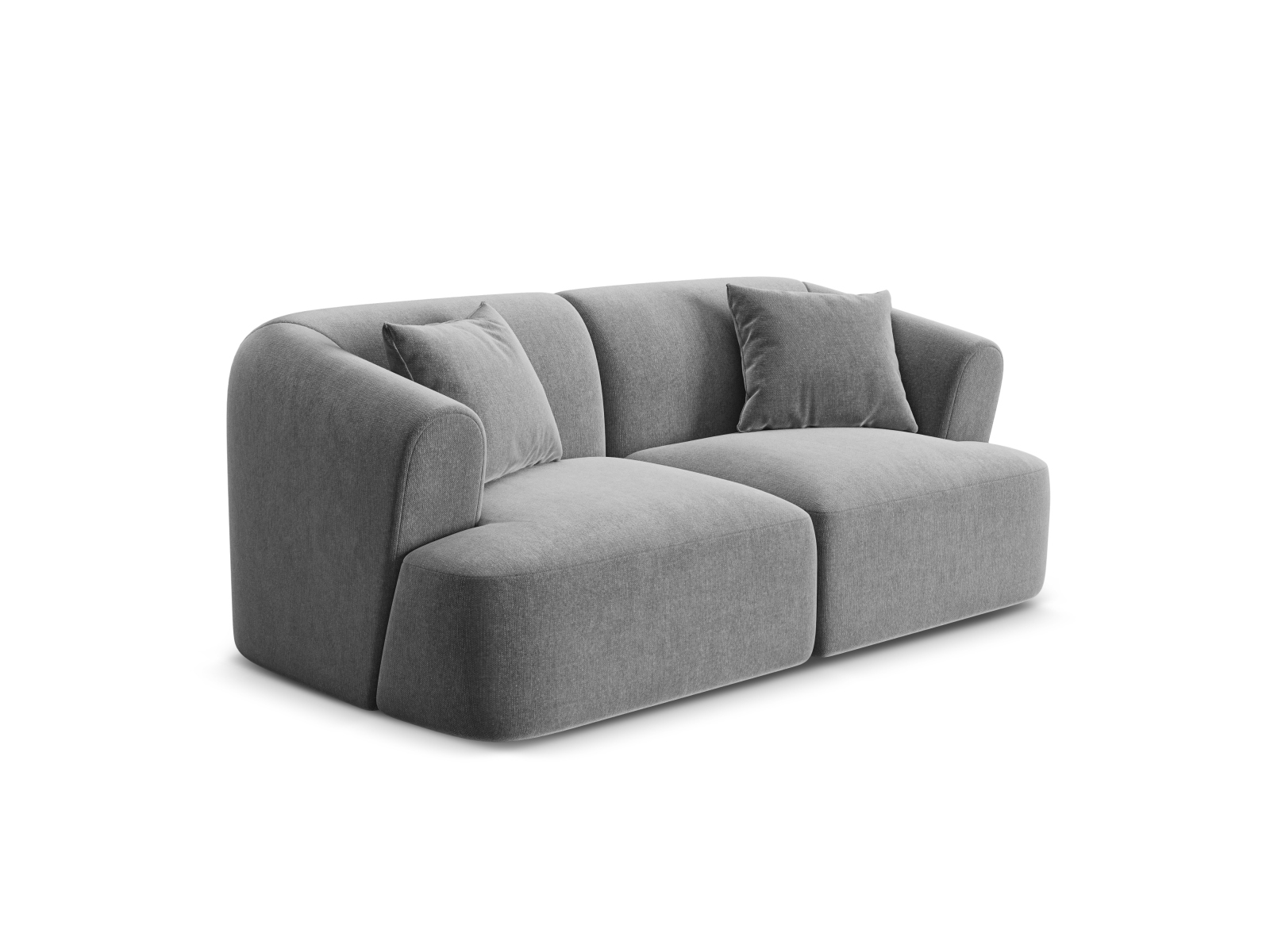 Cosmopolitan Design Sofa Campi 2-Sitzer Samt Vogue Grau