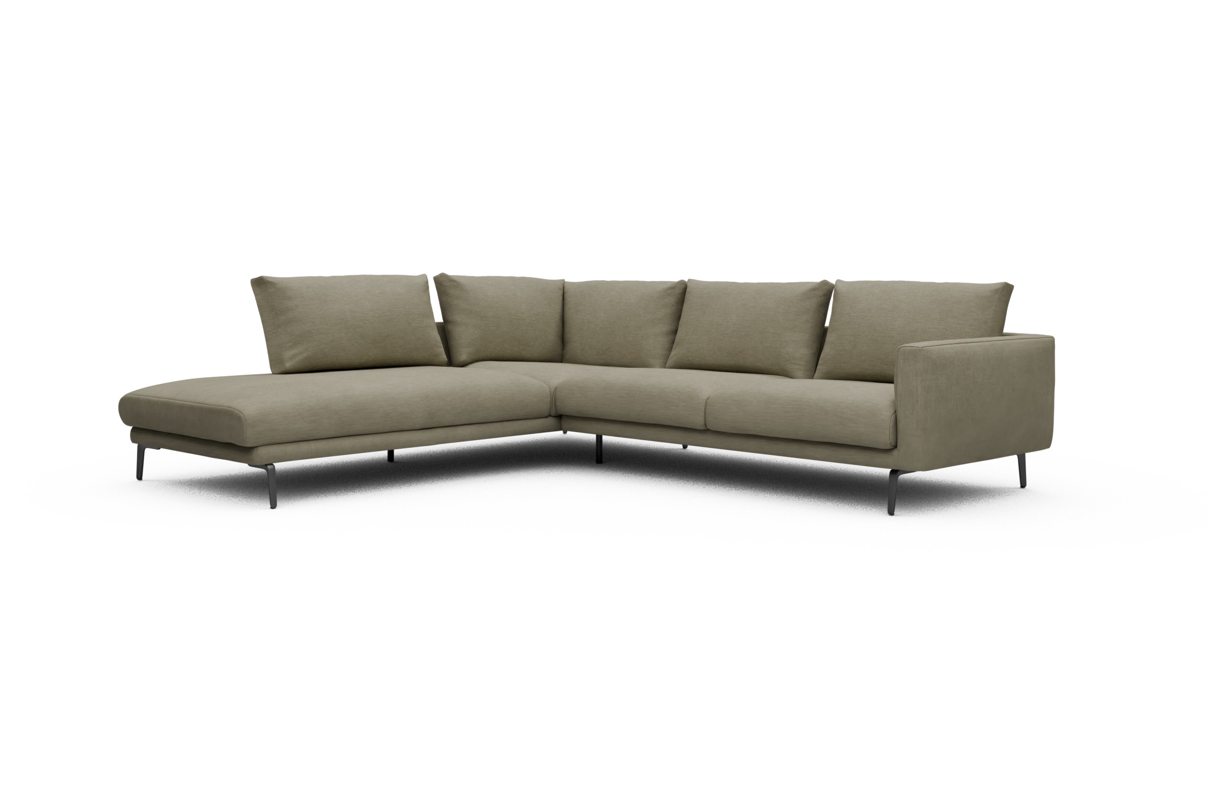 Ecksofa Karl Relax-Ecke links mit 2,5-Sitzer Vivus-Dusty-Sand