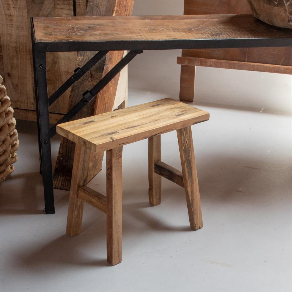 Raw Materials Java Carpenter Beistelltisch/Hocker Recyceltes Holz 16x35x30cm