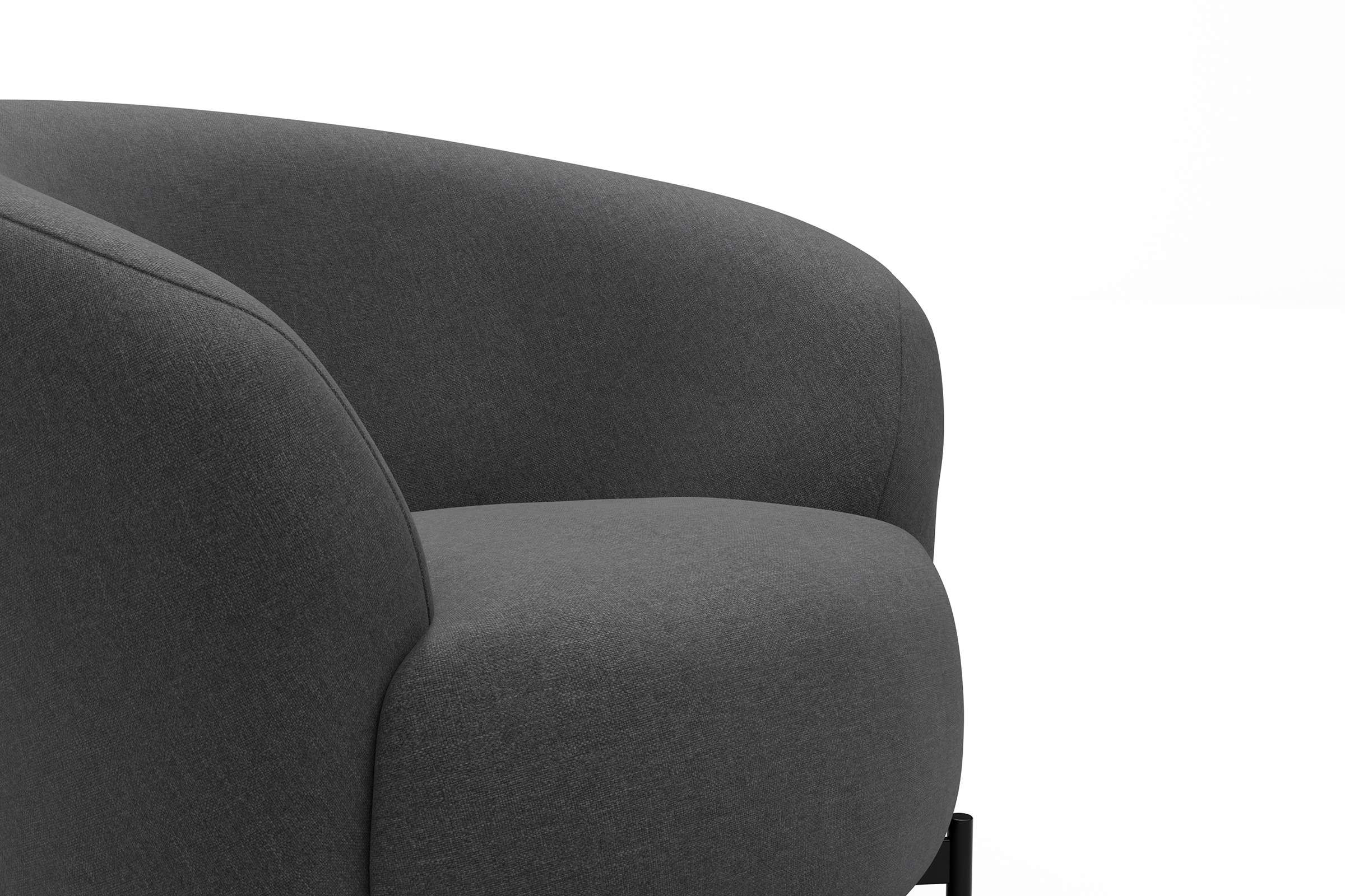 Sessel Ronda X-Metallgestell Schwarz Satya-Zinc
