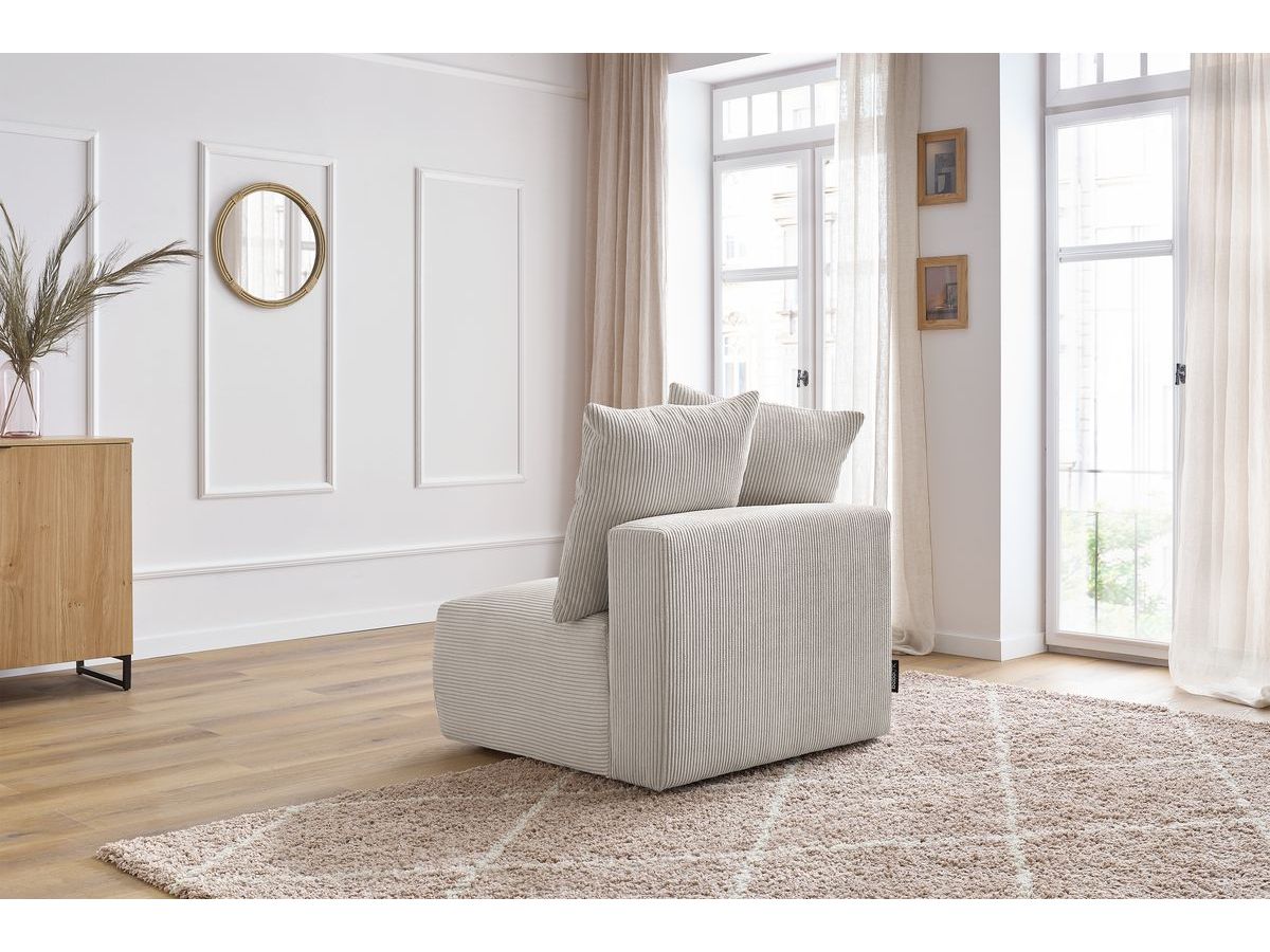 Bobochic Voltaire Sofamodul 1-Sitzer 90 × 100 cm Cordsamt Beige