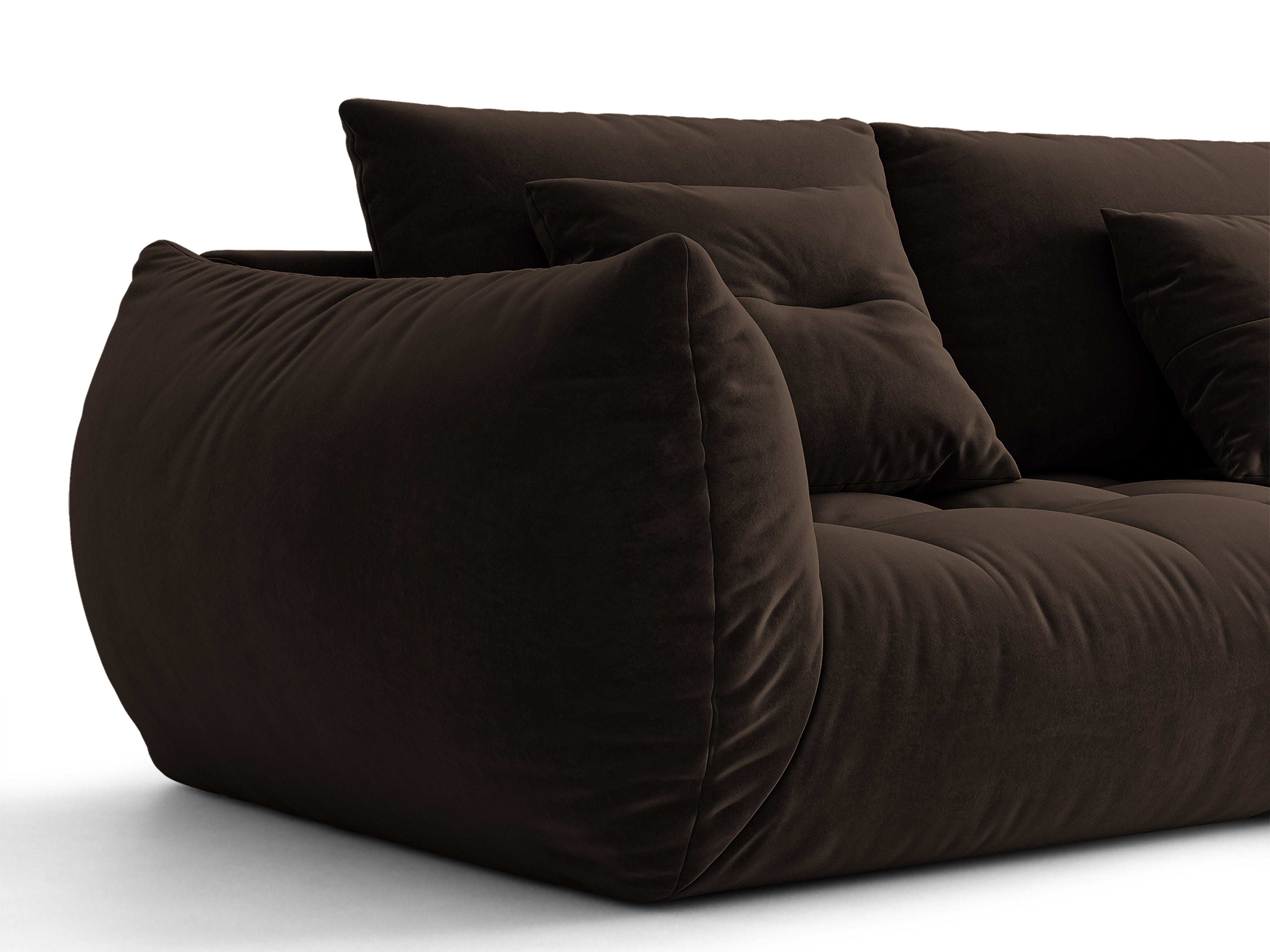Micadoni Bloom Samtiges Sofa Mit Bettfunktion Und Stauraum Samt Bluvel Dunkelbraun