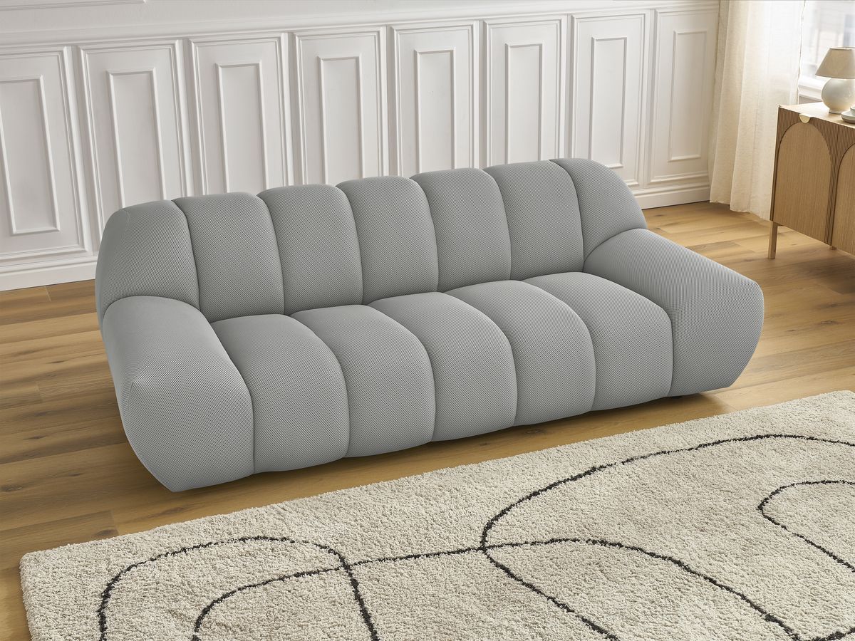 Bobochic Hayden Sofa 2-Sitzer Mesh-Stoff Hellgrau
