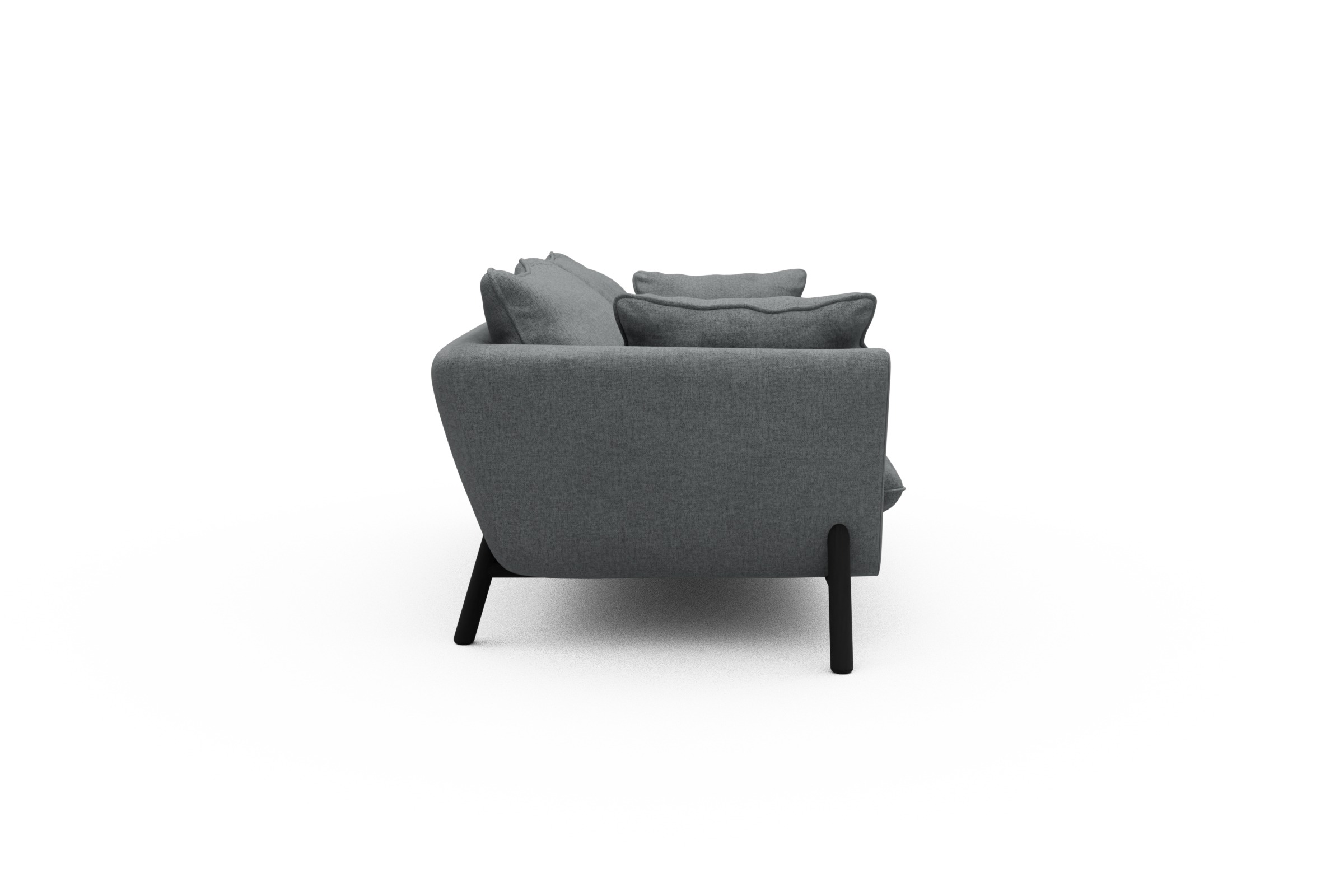 Sofa Emil PREMIUM 2-Sitzer Beinfarbe Eiche Schwarz Casone-Gravel-Grey