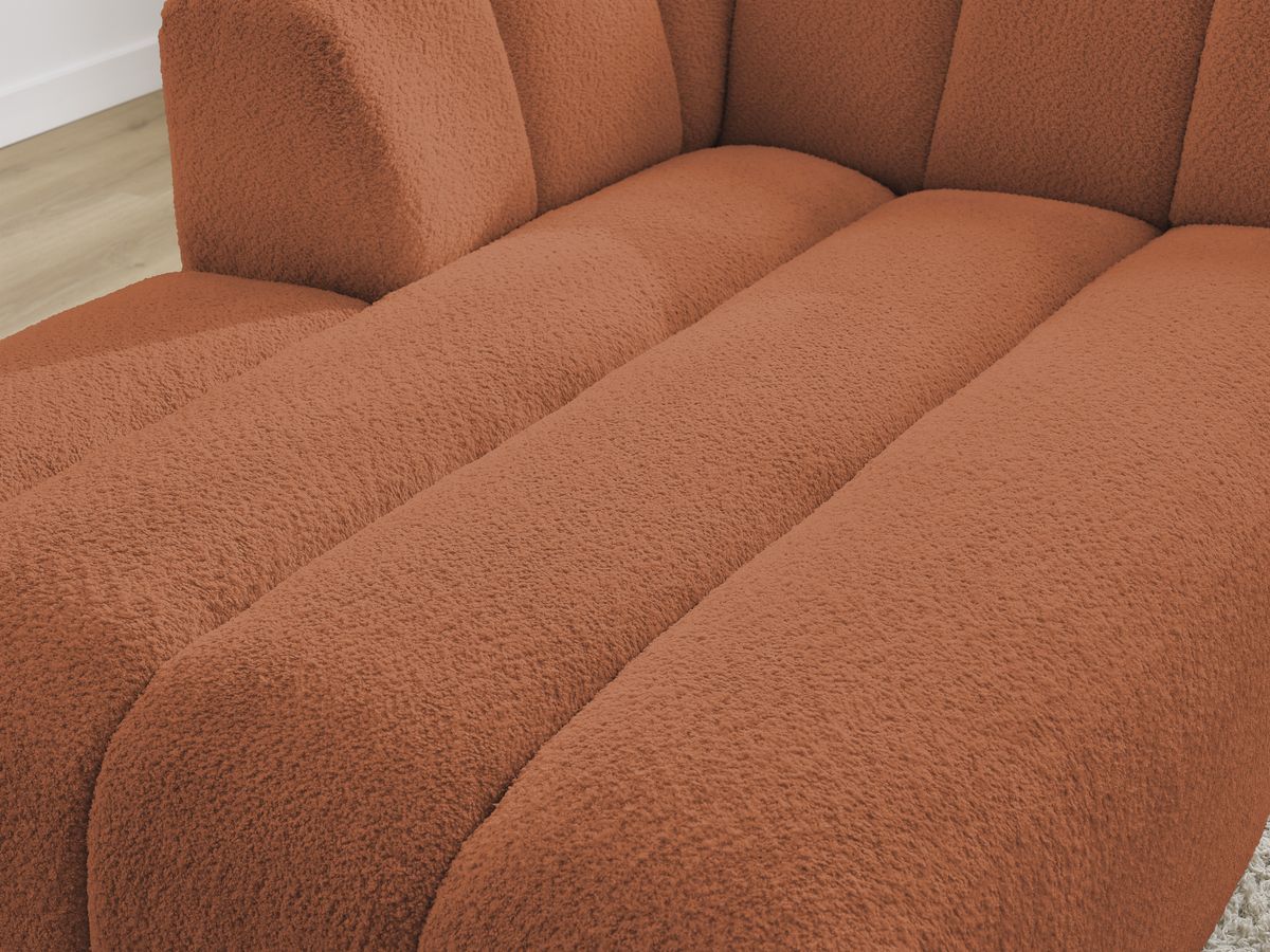 Bobochic Annecy Méridienne-Modul Bouclé-Stoff Orange Ecke links