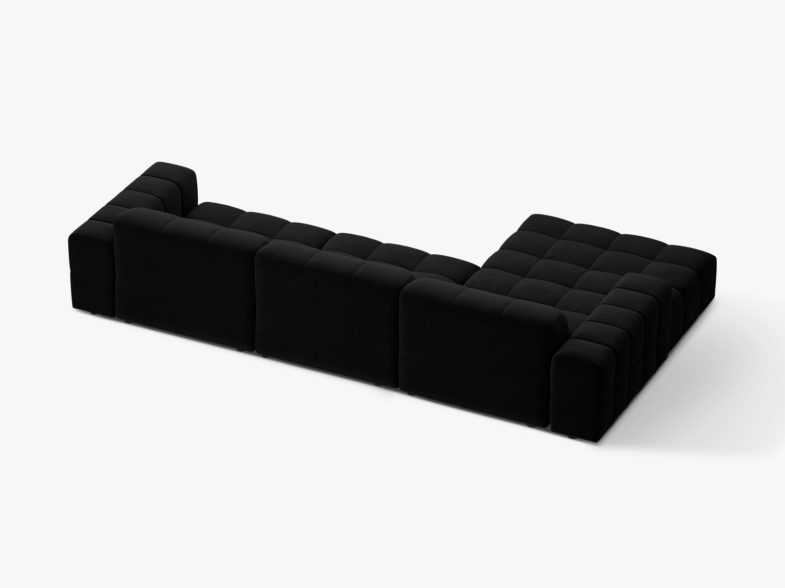 Micadoni Ecksofa Jennifer 4-Sitzer Links Samt Bluvel Schwarz