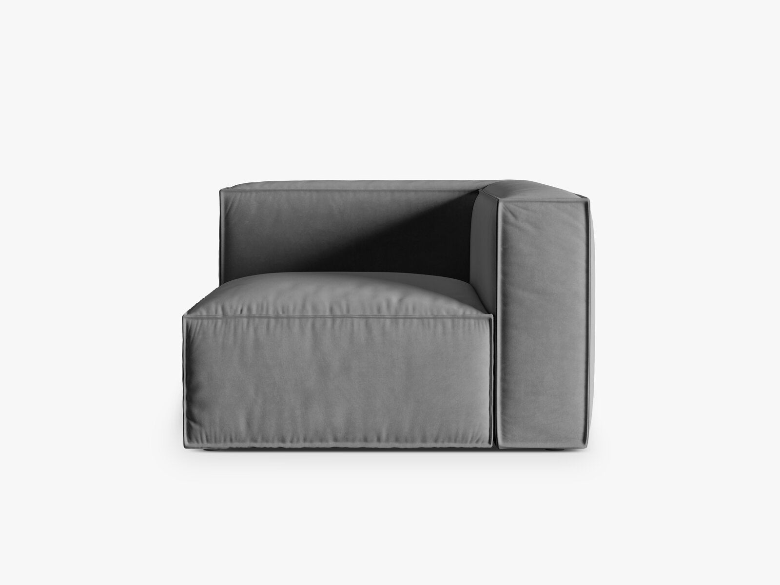 Micadoni Eckmodul Nuria 1-Sitzer Samt Grau