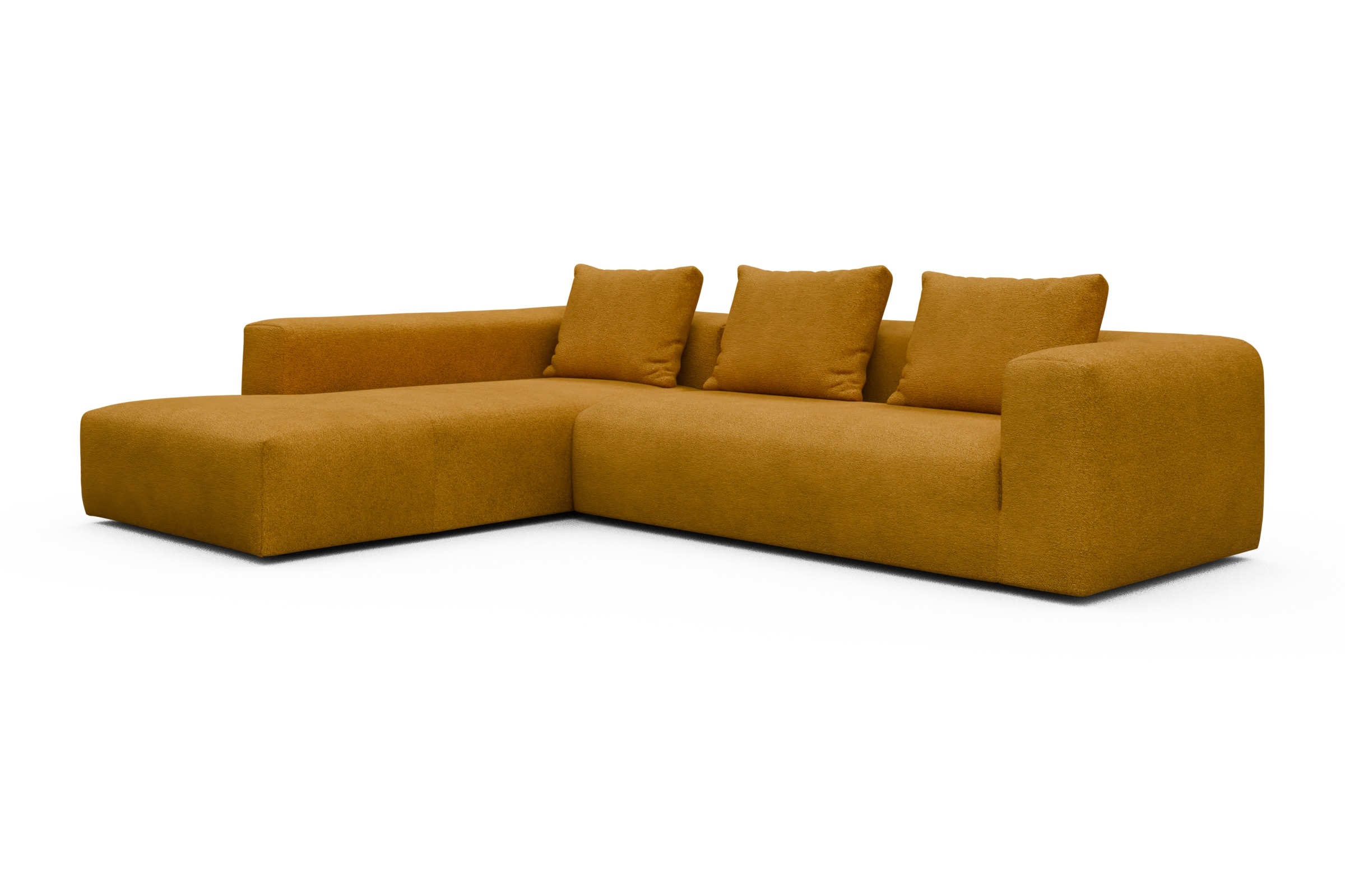 Ecksofa Fred Relax-Ecke links mit 2,5-Sitzer Boucle-Ochre