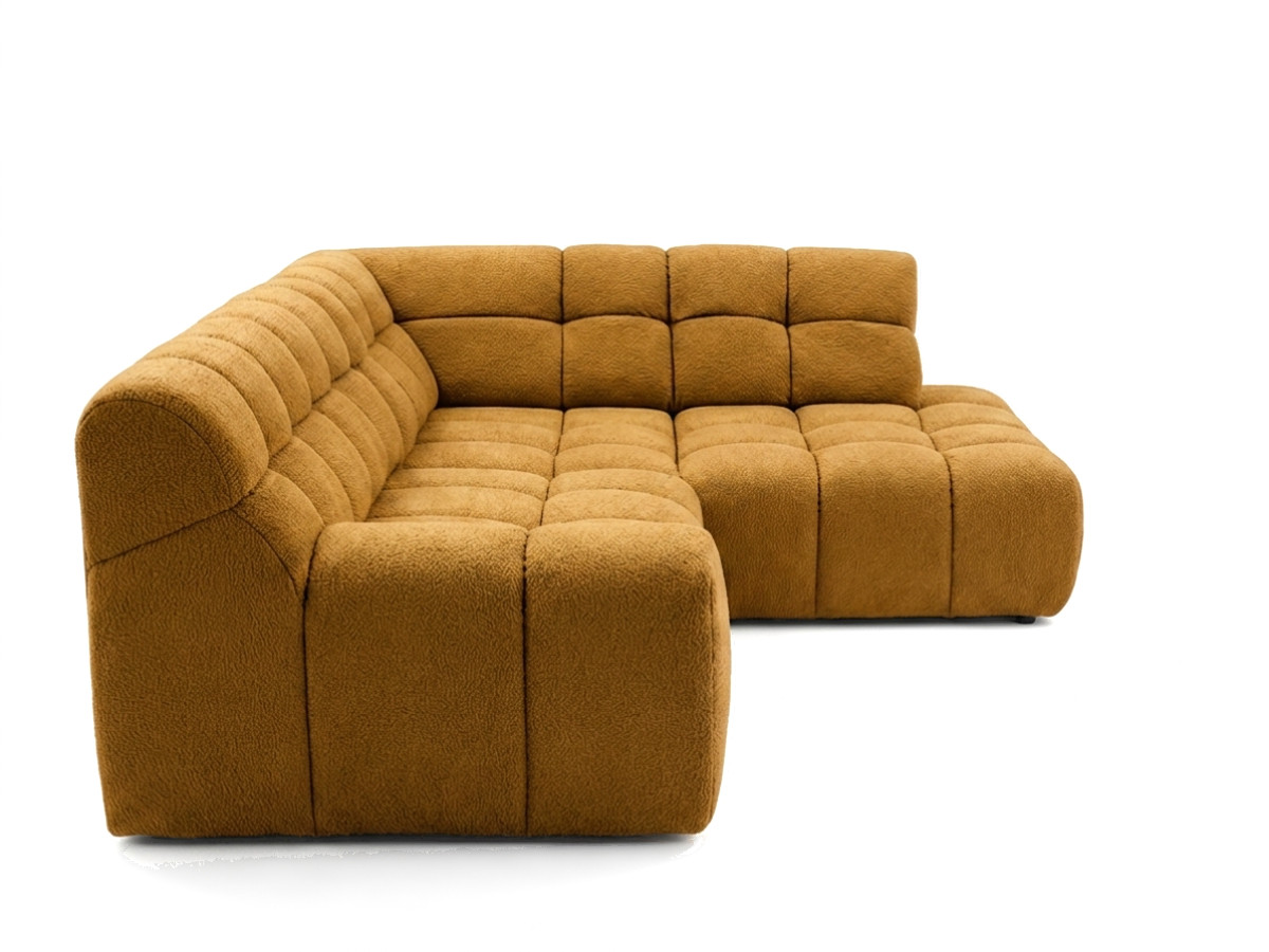 Bobochic Andre Ecksofa mit Schlaffunktion Chenille Gelb Ecke rechts