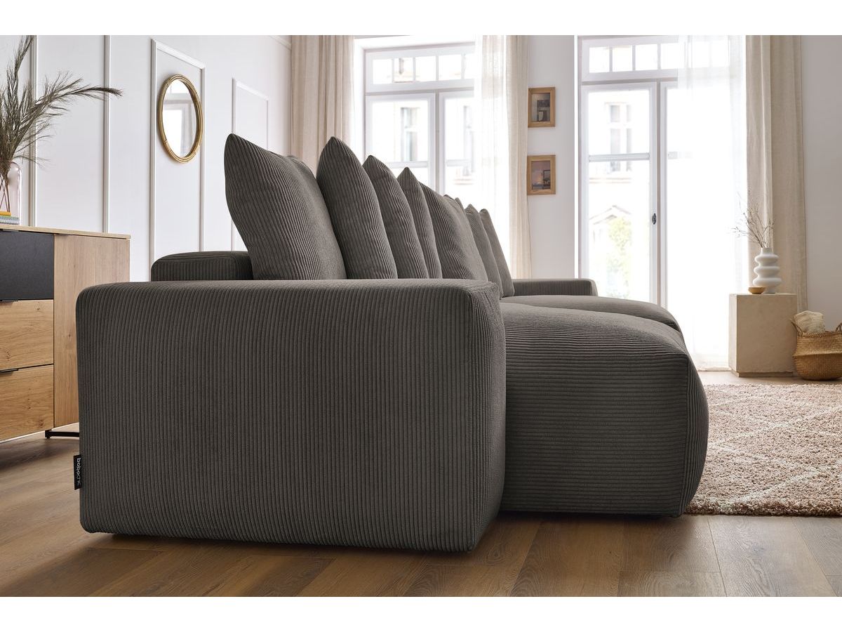 Bobochic Voltaire Wohnlandschaft 420 × 165 cm Cordsamt Taupe