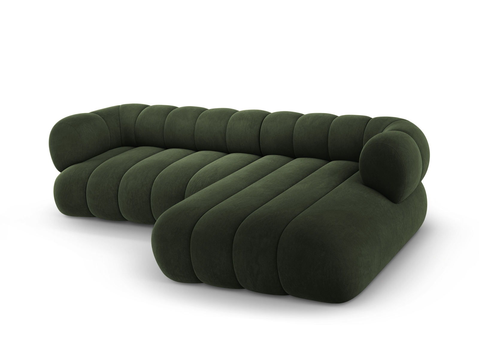 Cosmopolitan Design Ecksofa Koge 5-Sitzer Samt Vogue Grün Rechts
