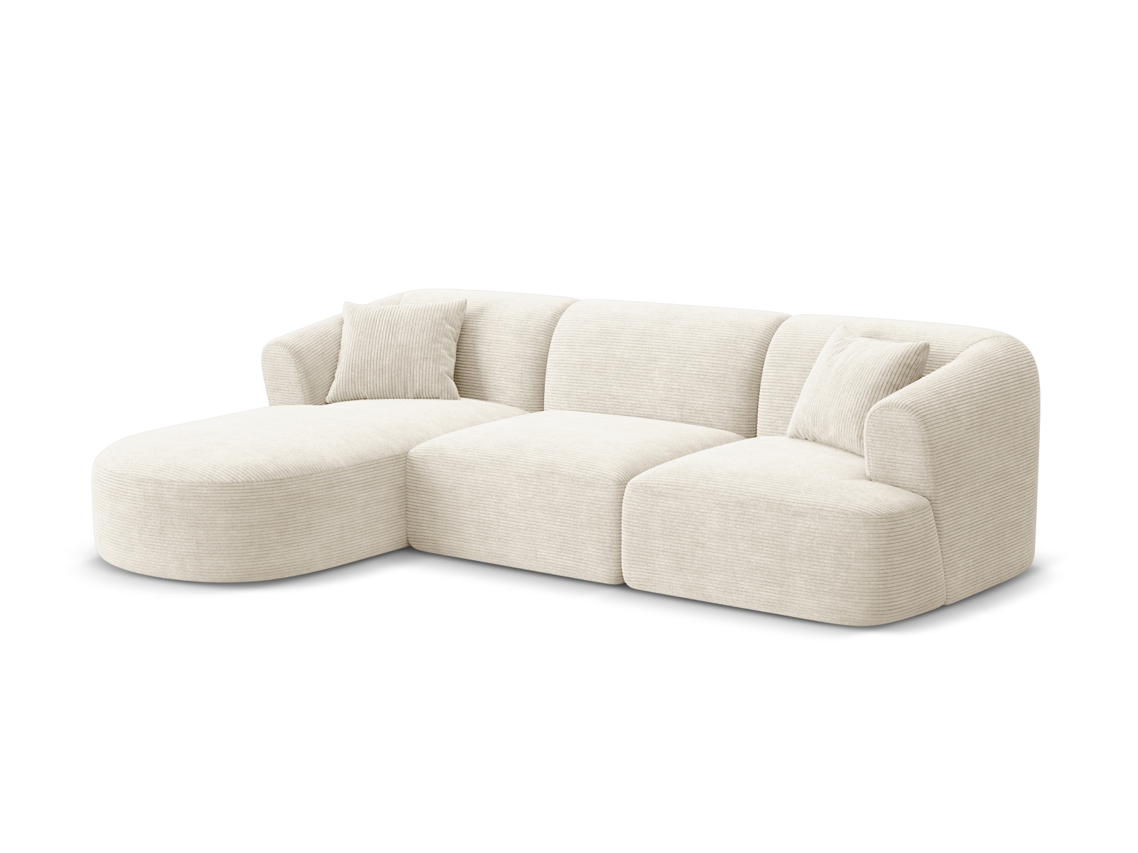 Cosmopolitan Design Ecksofa Campi 4-Sitzer Kord Lincoln D Helles Beige Links