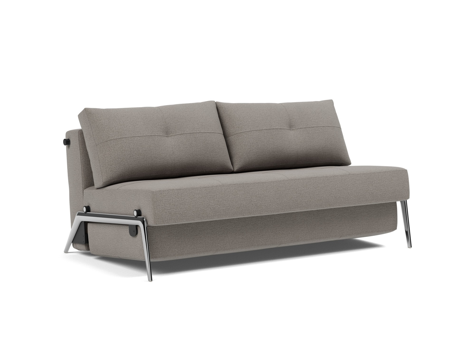 Schlafsofa Cubed 160 Flachgewebe Mixed Dance 521-Grey Beine Aluminium
