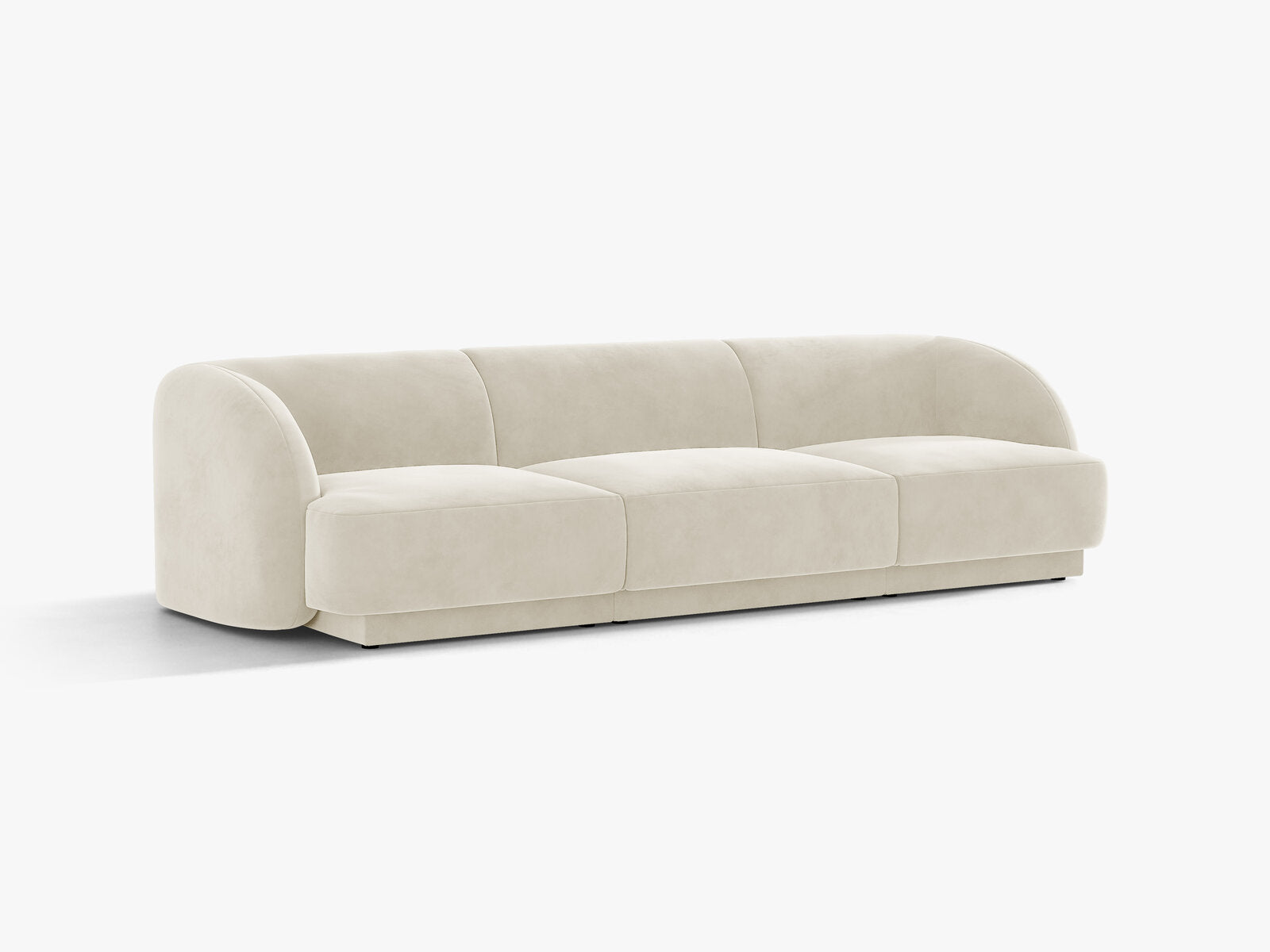 Micadoni Sofa Miley 3-Sitzer Samt Bluvel Helles Beige