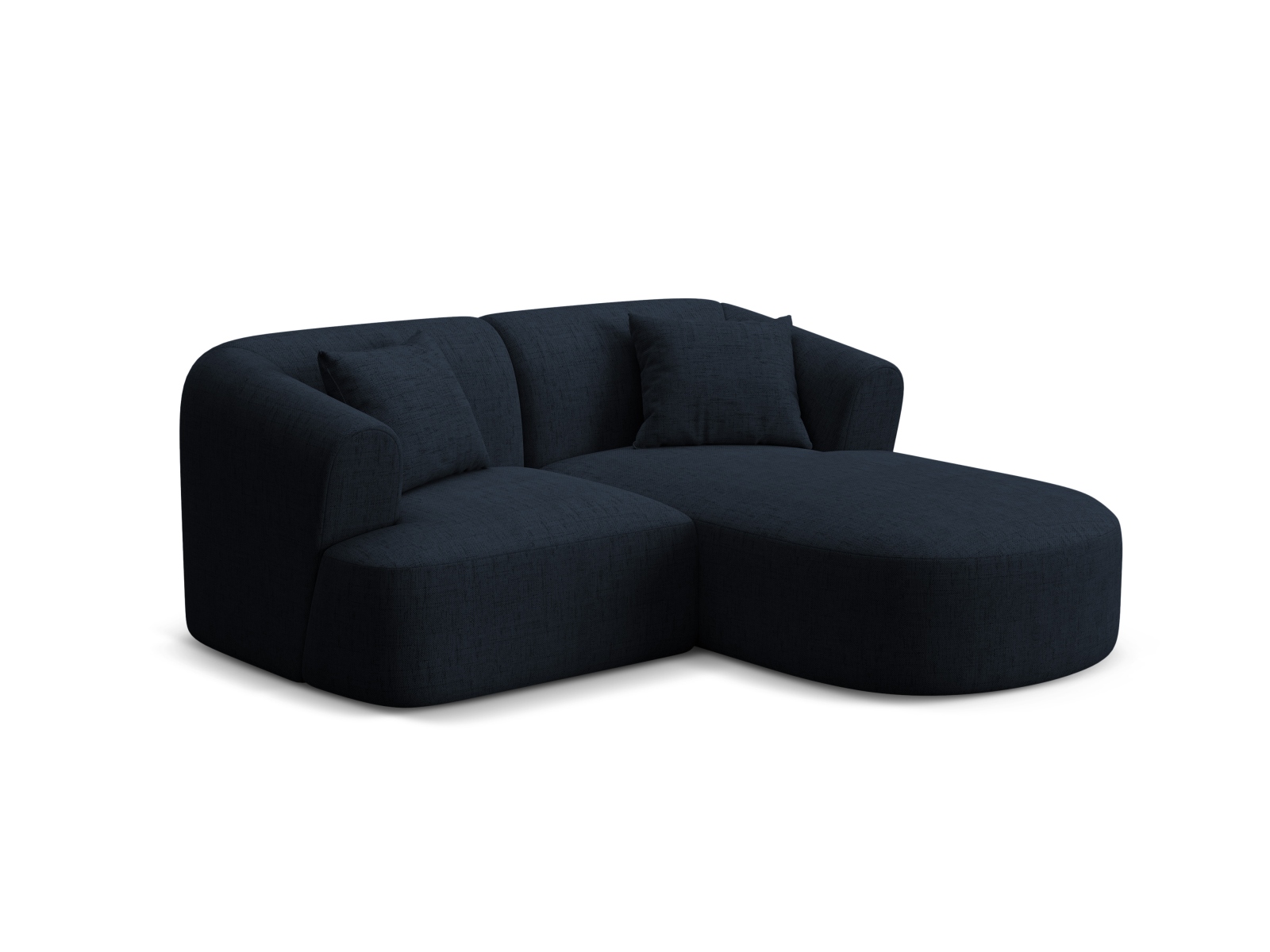 Cosmopolitan Design Ecksofa Campi 3-Sitzer Strukturierter Stoff Moly Königsblau Rechts